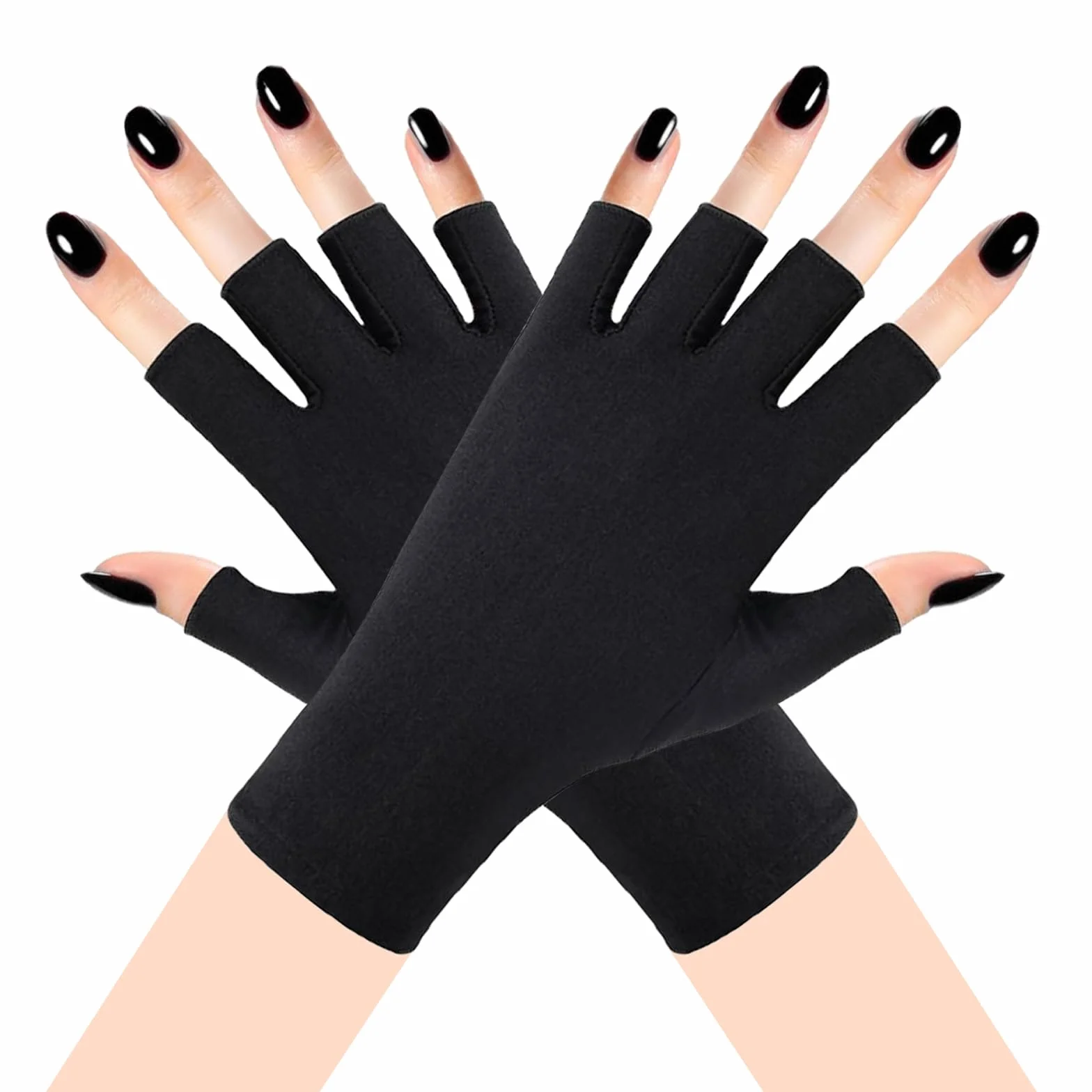 1 para rękawiczek UV na paznokcie, rękawiczki do manicure, bez palców dla kobiet, 23 x 10 cm, profesjonalne rękawiczki do manicure