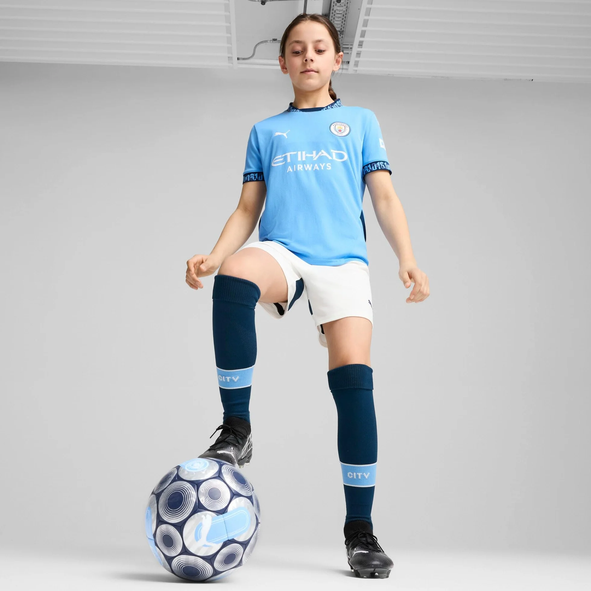 Manchester City FC Kids 2024/25 domowa koszulka piłkarska - Team Light Blue