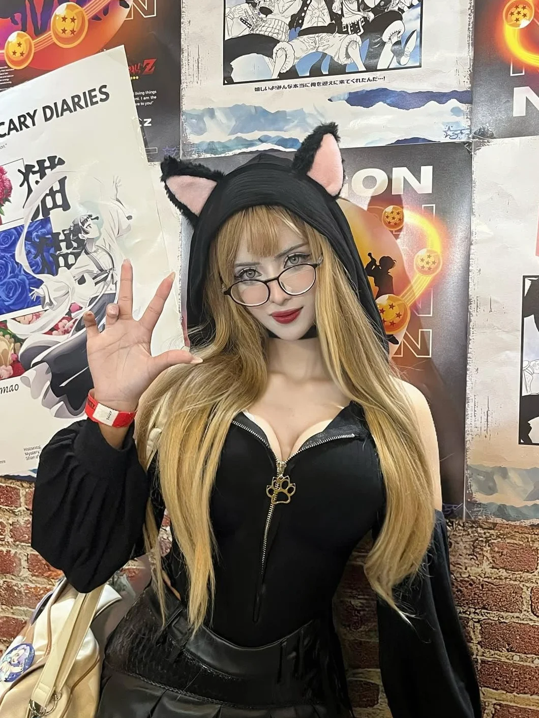 KORURACLUB Cosplay Kostium z Kotami (3-Częściowy Zestaw) Seksowny Damski Kostium na Halloween Seksowny Kostium Anime