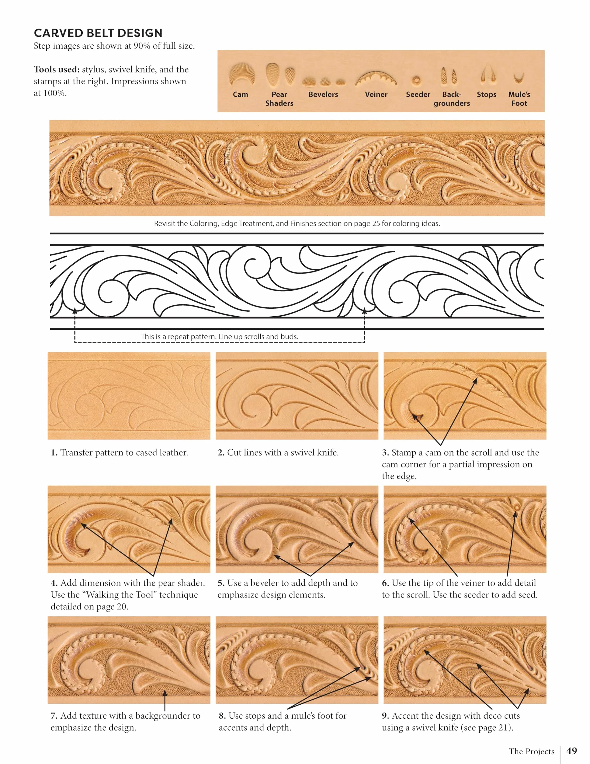 Projects in Leather: Techniques, Patterns, and Step-By-Step Instructions for Making Over 20 Projects with Endless Variations