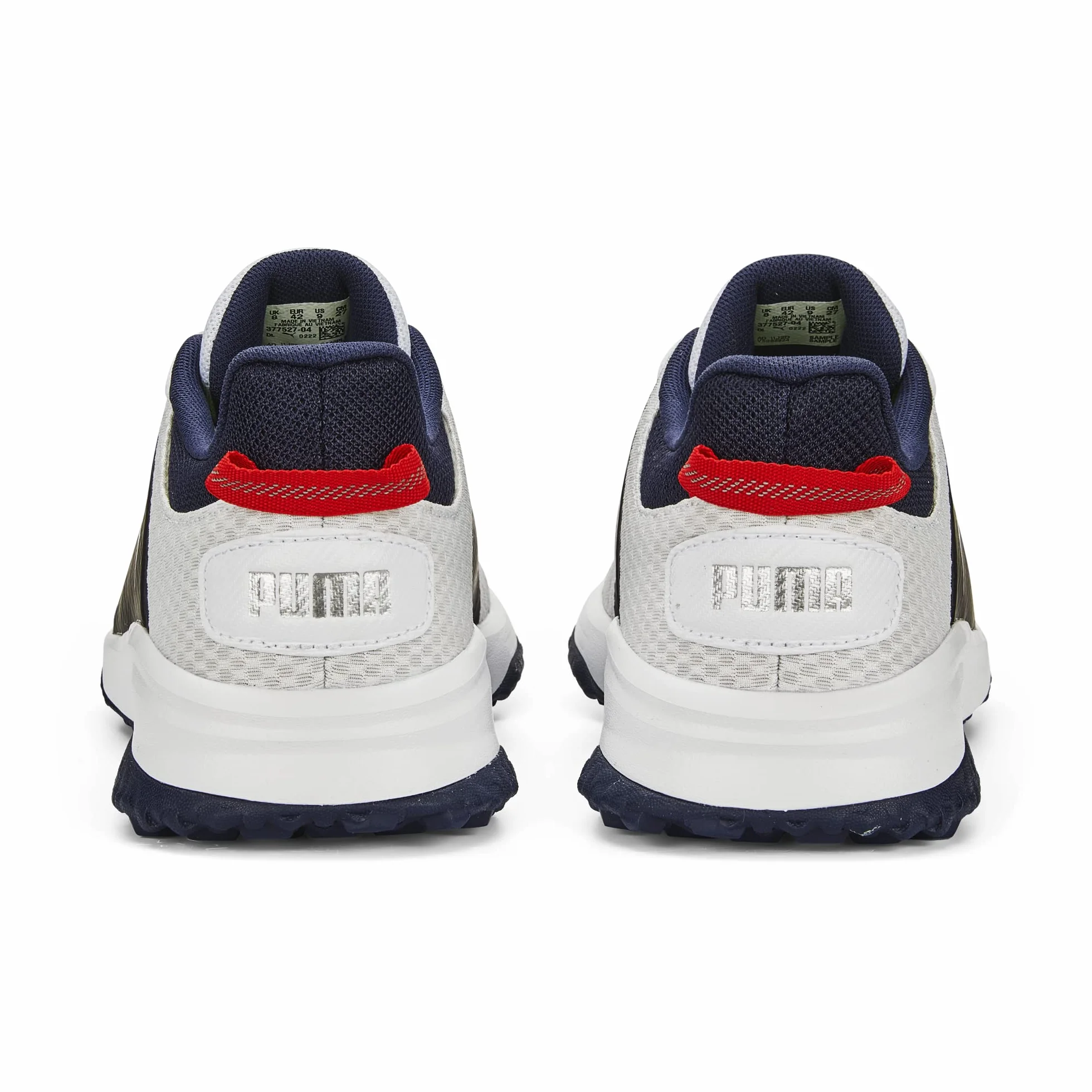 PUMA Fusion Grip, Buty do golfa Mężczyźni, Puma Biały Puma Srebrny Puma Navy, 44 EU