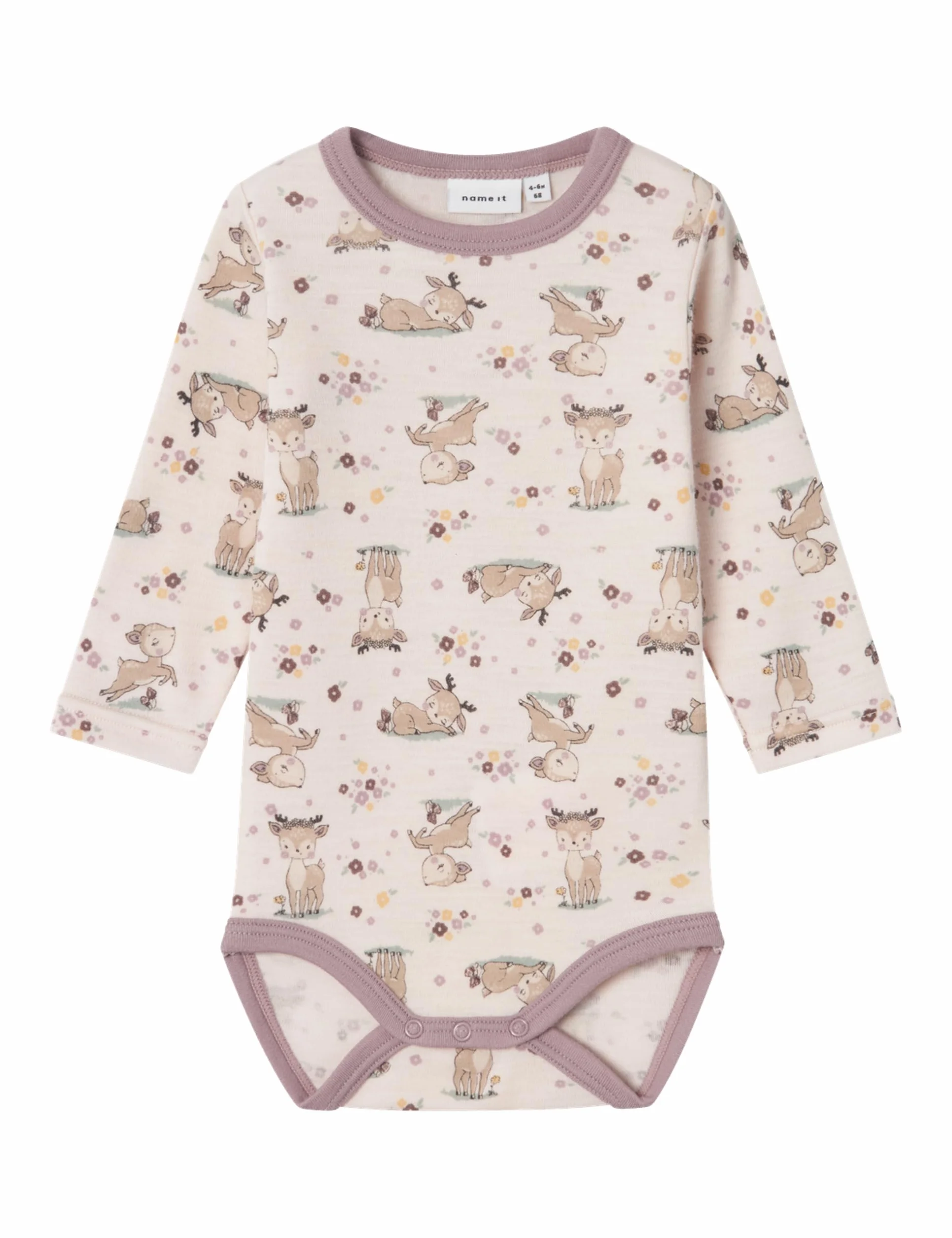 NAME IT Body z długim rękawem Niemowlęta - dziewczynki Nbfwillit Wool Ls Body