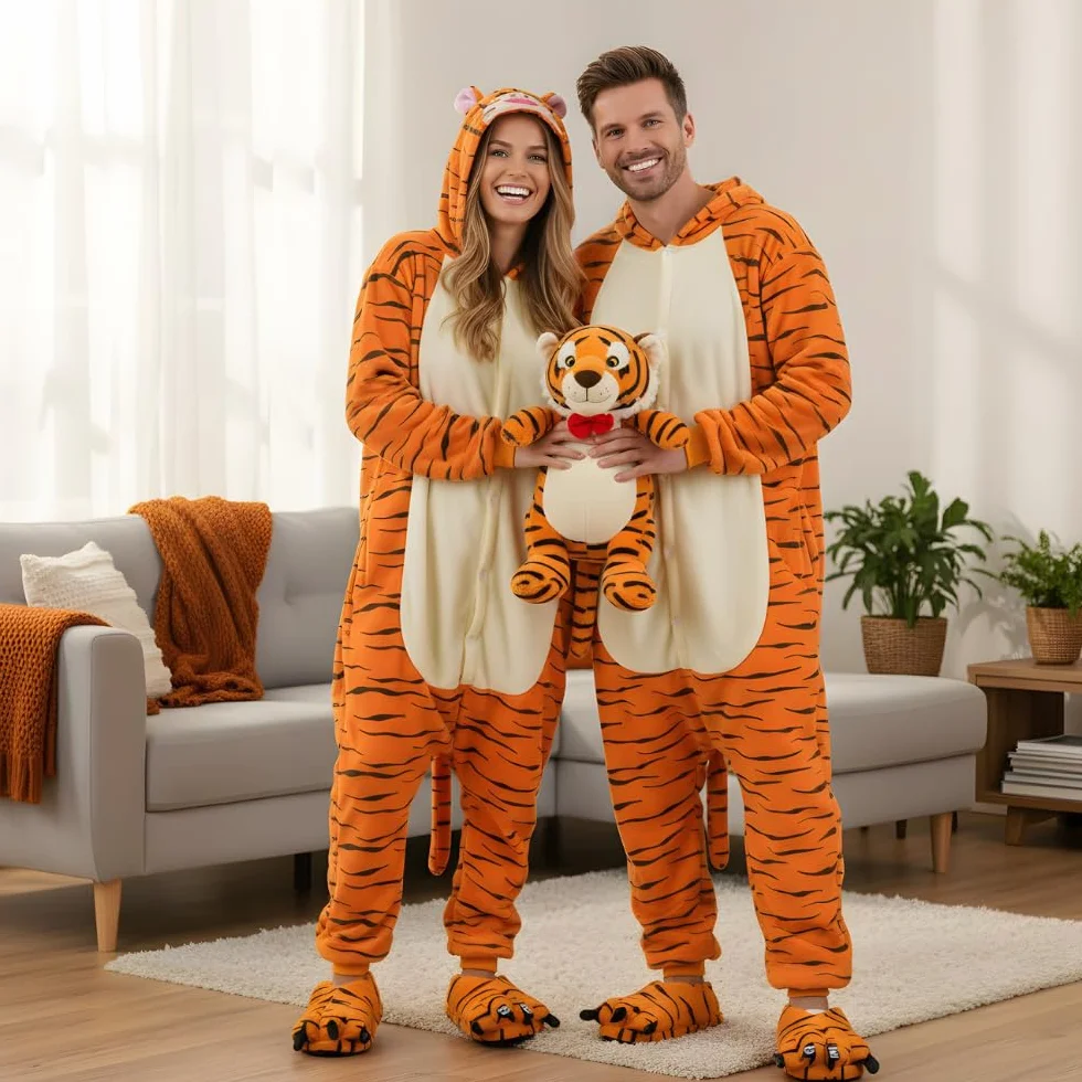 Kigurumi Onesie piżama dla dorosłych, uniseks, kostium zwierzęcy, kombinezon z flaneli, jednoczęściowy, dla kobiet i mężczyzn