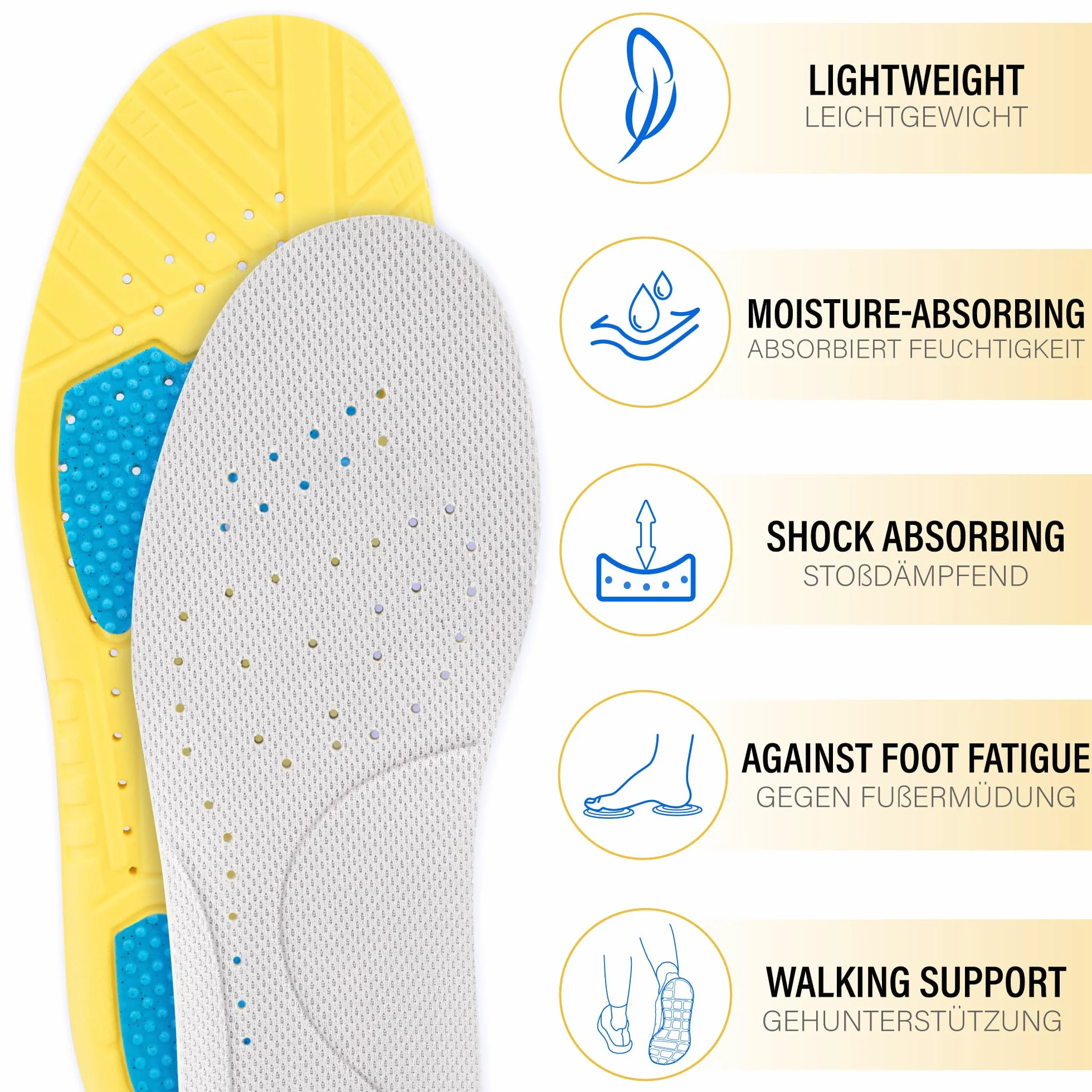 Komfortowe wkładki do butów dla kobiet i mężczyzn, oddychające wkładki z pianki, lekkie wkładki do pracy, sportu i codziennego użytku, rozmiar 35