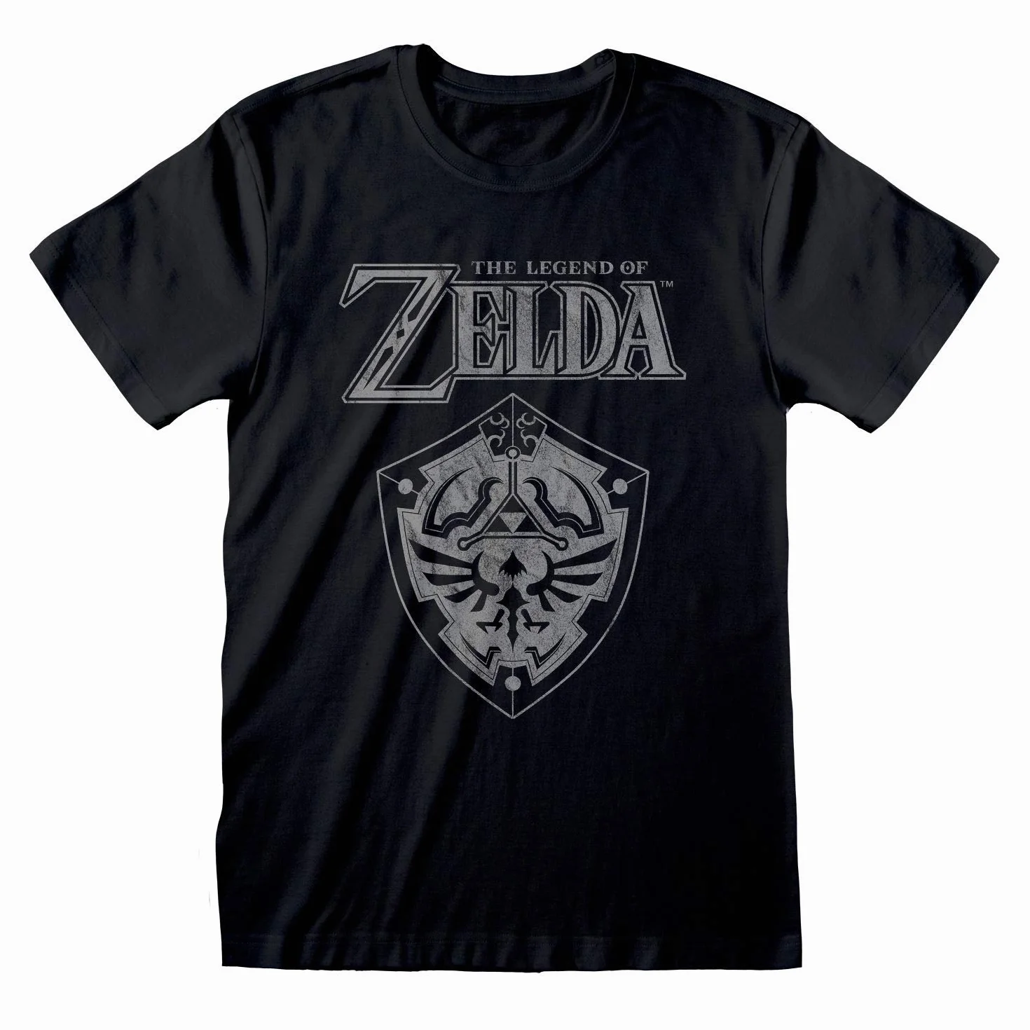 Zelda-Legend of Zelda oryginalny czarny T-shirt Shileld 100% oficjalny produkt koszulka Nintendo chłopcy dziewczęta