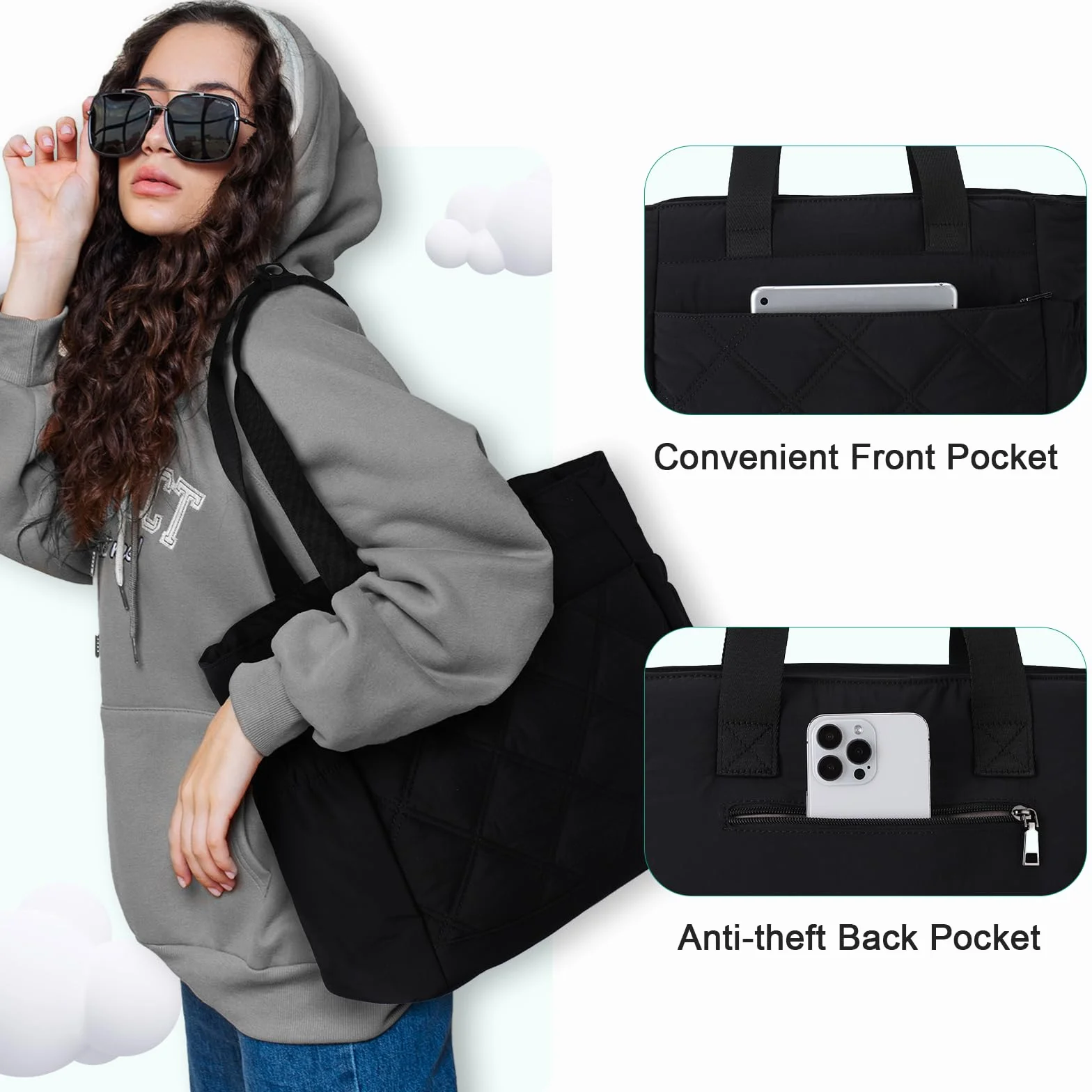 Chase Chic Torebka damska, duża torba na laptopa o przekątnej ekranu 15,6", do pracy, podróży