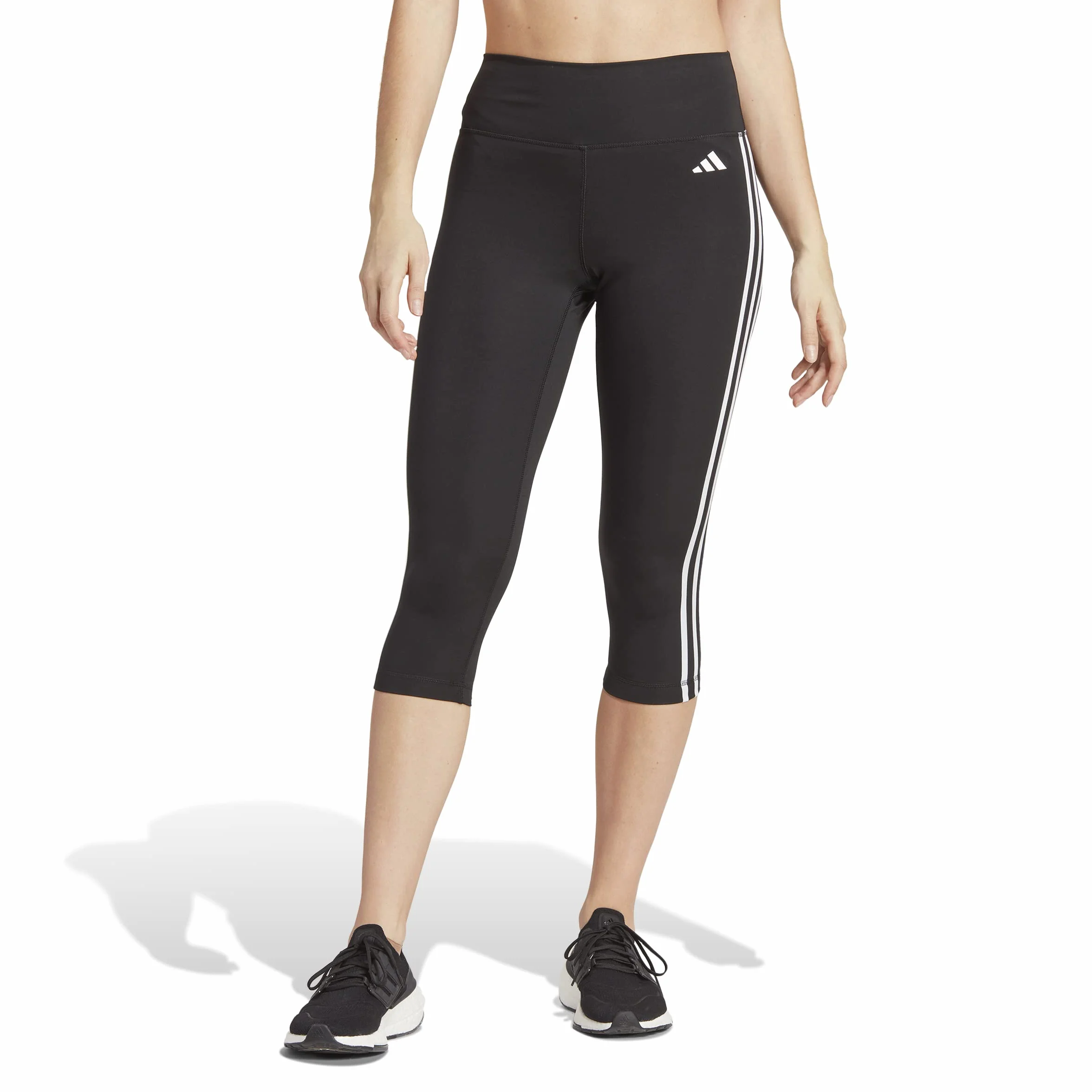 adidas Train Essentials 3-Stripes High-Waisted 3/4 Leggings - Legginsy Kobiety