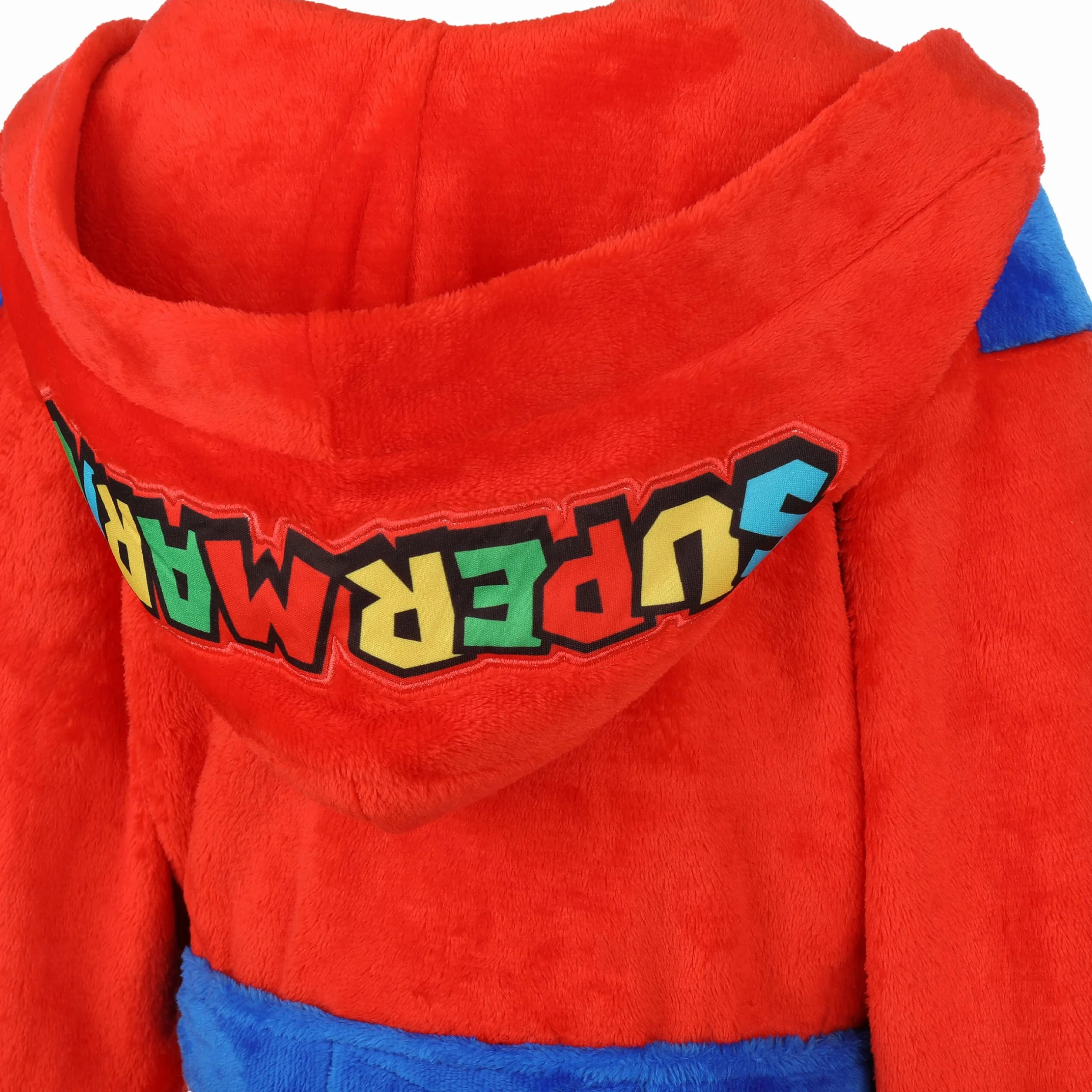 Super Mario Dziecięcy szlafrok kąpielowy, puszysty, polar koralowy z kapturem, logo, dla chłopców i dziewczynek