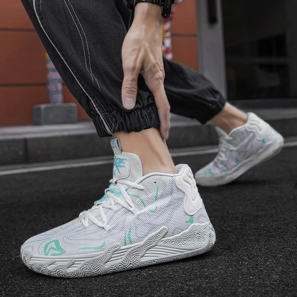 Buty do koszykówki dla mężczyzn, wysokie buty rekreacyjne, buty sportowe, amortyzujące wstrząsy, antypoślizgowe buty do koszykówki, męskie lekkie buty sportowe, buty do biegania, buty do