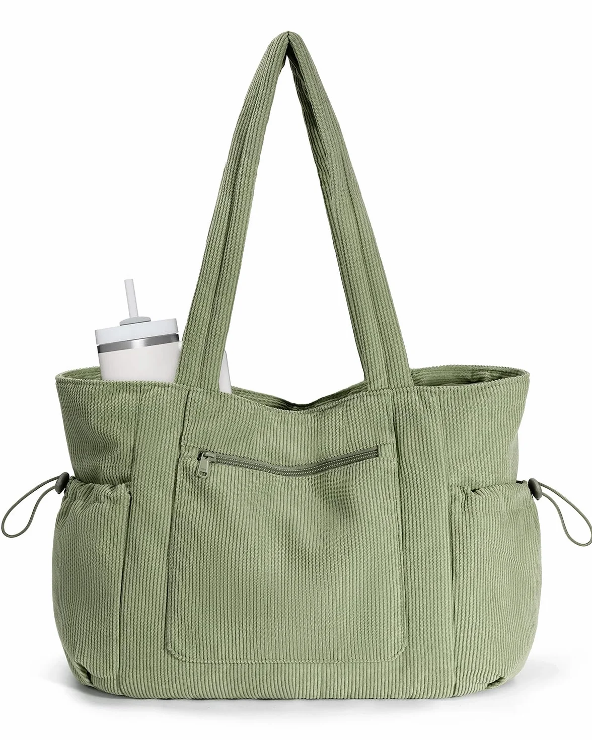 ECOHUB Cord Shopper damska duża torba z zamkiem błyskawicznym, torba robocza z kieszenią na laptopa o przekątnej ekranu 15,6", duża torebka do szkoły, na uczelnię, do biura, na co dzień, w podróż