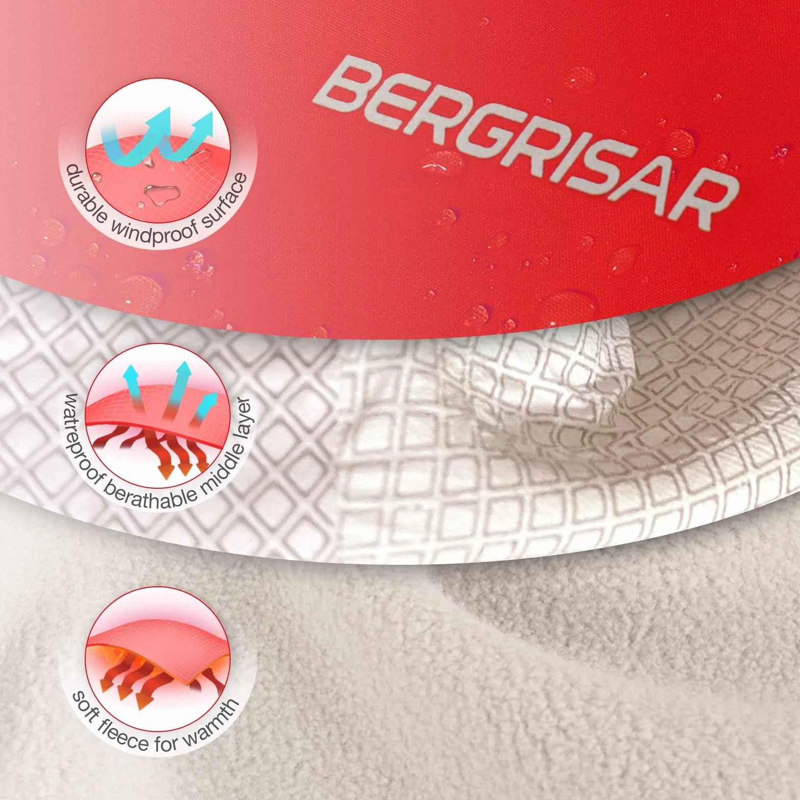 BERGRISAR Męska kurtka rowerowa, zimowa, softshell, polarowa, kurtka rowerowa, termiczna wiatrówka do biegania BG011