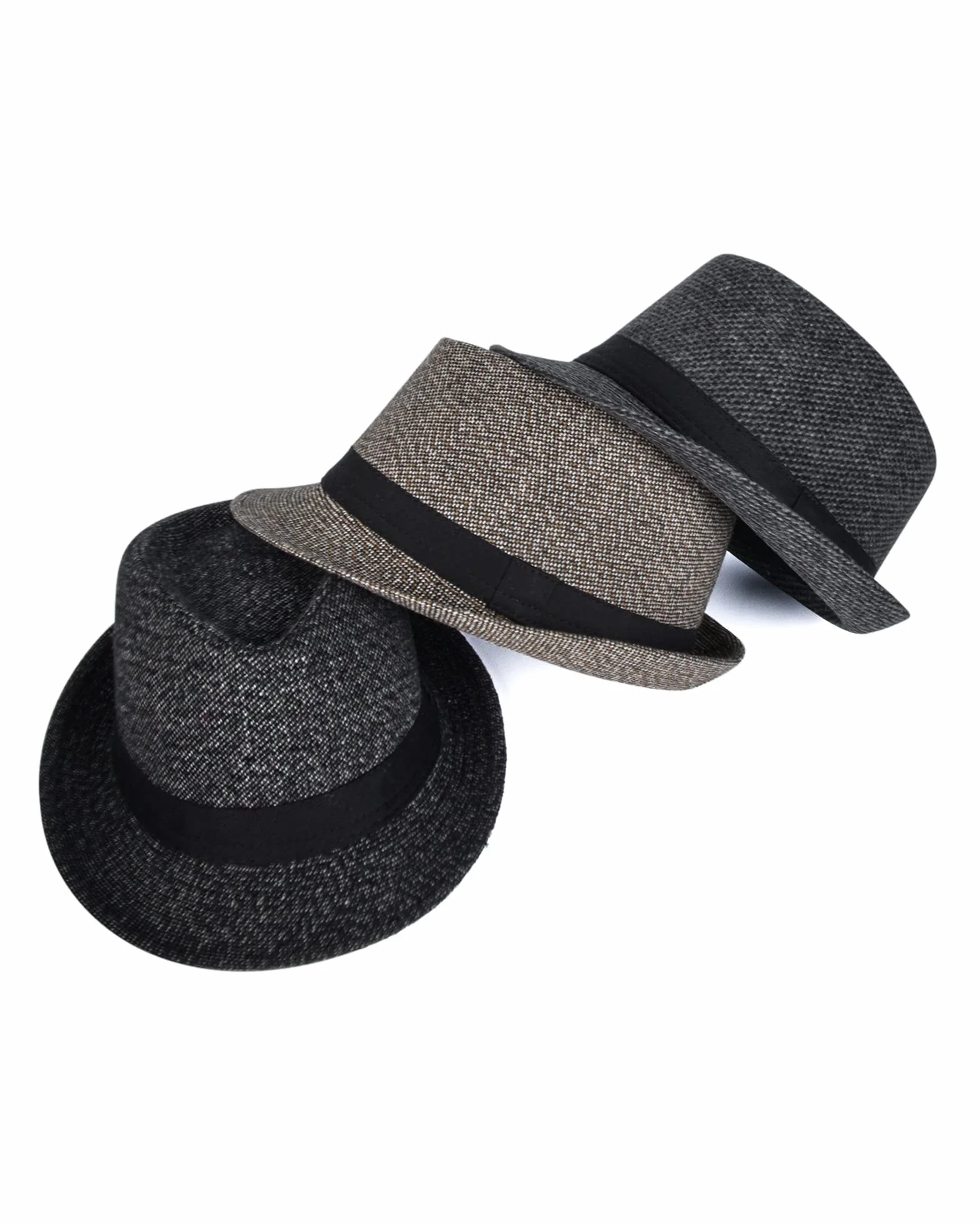 Vintage Kapelusz Fedora Trilby Czapka Jazzowa Melonik Kapelusz Gangster Fascinators Panama Czapka Jazzowy Z Szerokim Rondem Roll-up Dla Mężczyzn Kobiet 56-58cm
