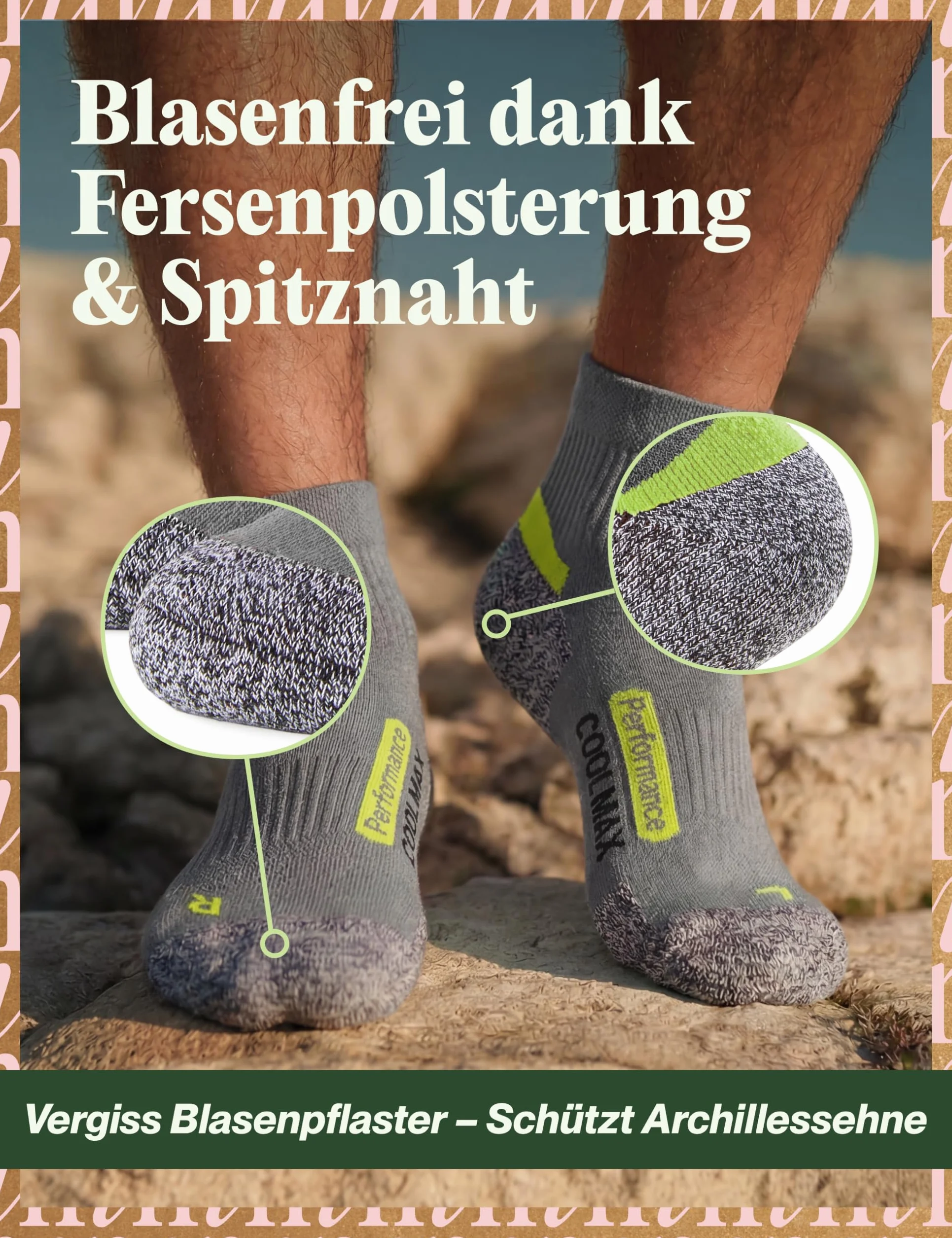 Piarini Coolmax 2 pary skarpet trekkingowych na lato, krótkie, oddychające, zapobiegające powstawaniu pęcherzy i posltert, skarpety trekkingowe na zewnątrz, dla kobiet i mężczyzn, rozm. 35-38 do 47-50