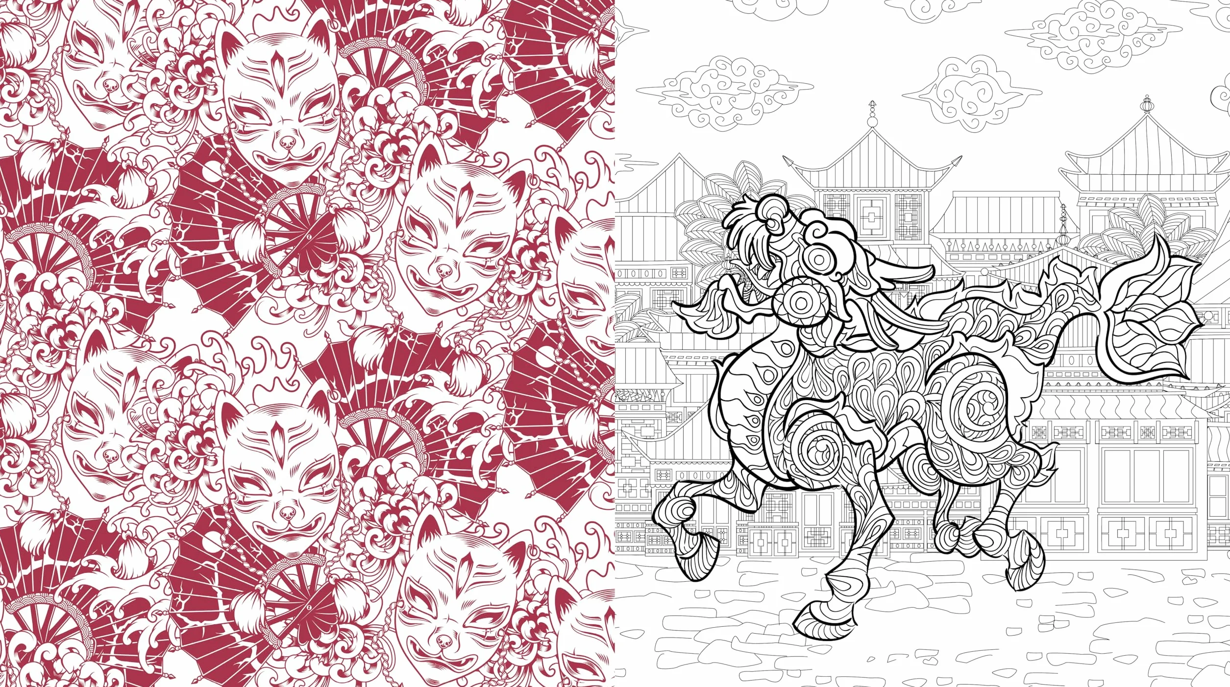 Japanese Monsters, Myths & Spirits Coloring Book: Color the Amazing Mythical Creatures of Japan - More Than 100 Pages to Color!