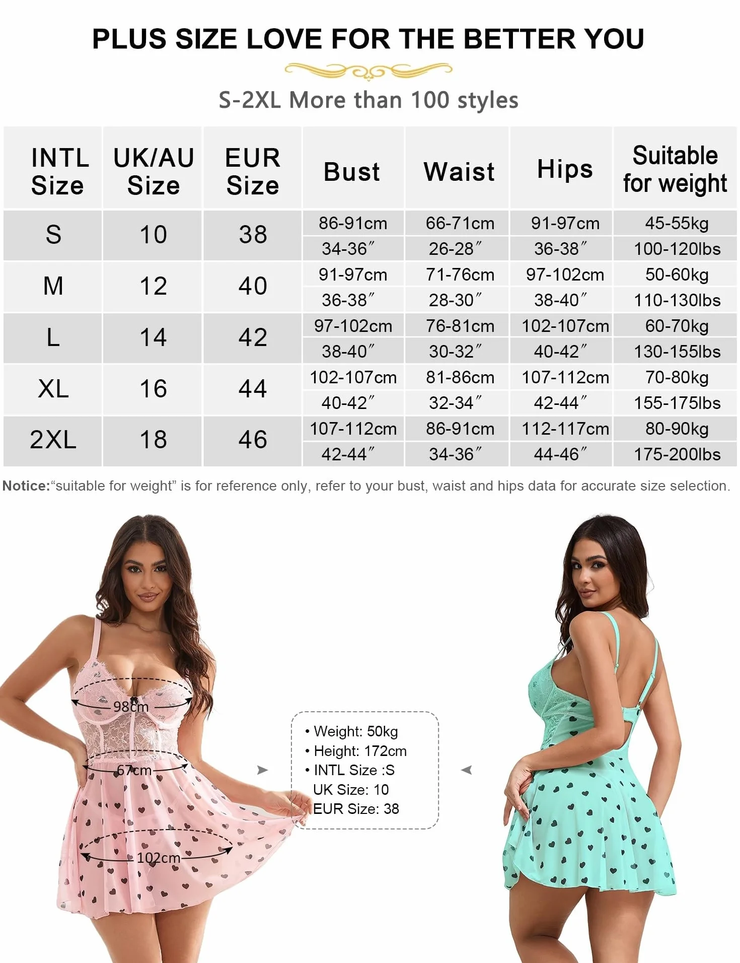 comeondear Damski Zestaw bielizny Koronkowa seksowna bielizna nocna Plus Size Koszule nocne Bielizna nocna Przezroczyste bez rękawów i G-String 2 sztuki