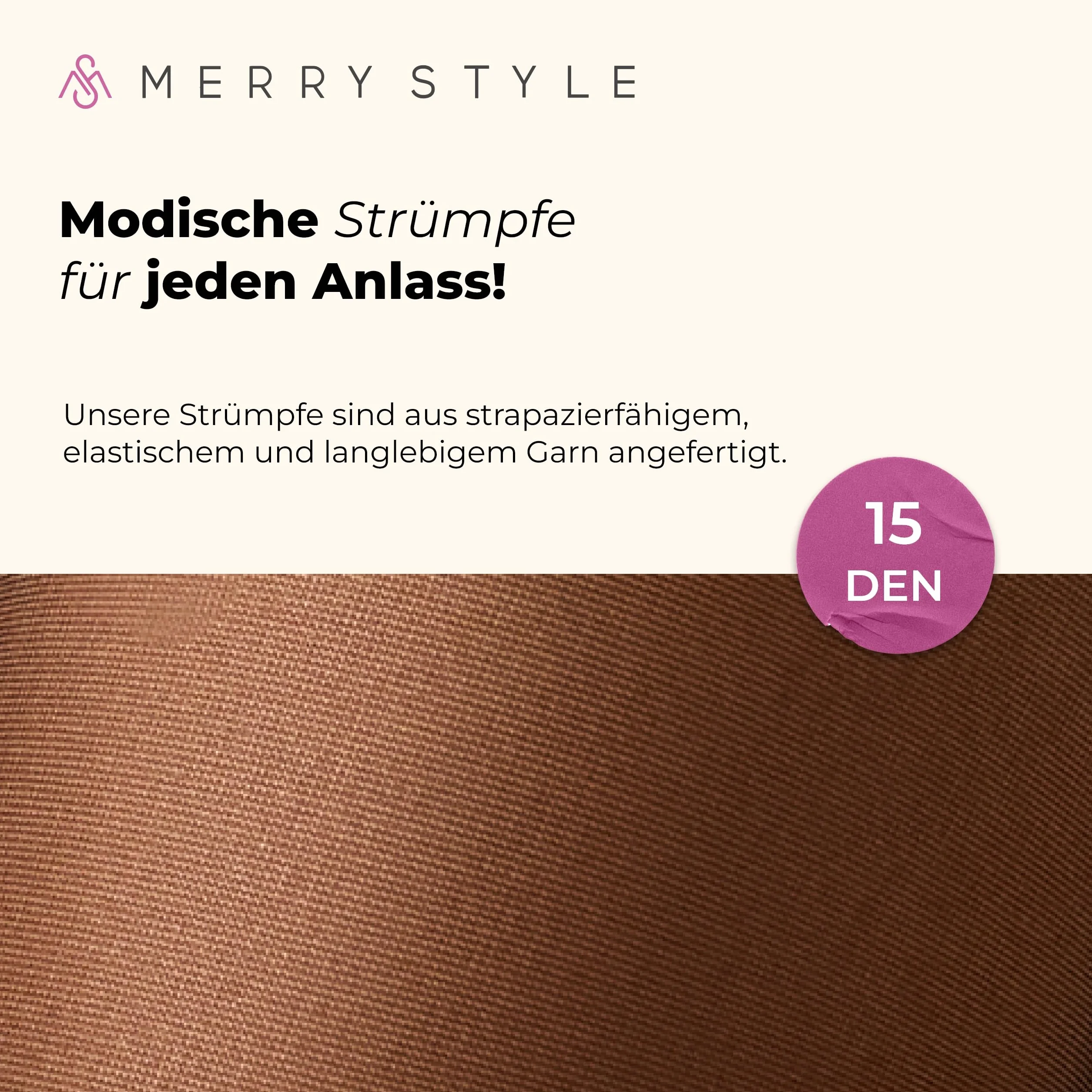 Merry Style Damskie przezroczyste pończochy z koronką 15 DEN MS 200