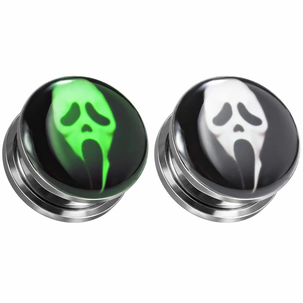 TBOSEN 8 szt. kolczyków ze stali nierdzewnej fluorescencyjnej epoksydowe kolczyki do uszu plug do uszu Plug Flesh Piercing biżuteria 6 mm - 30 mm, Drewno,