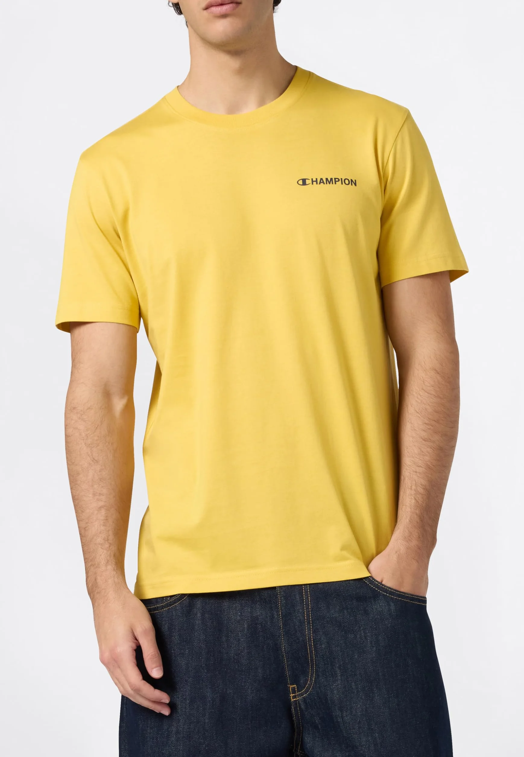 Champion Legacy Men, graficzny T-shirt z okrągłym dekoltem, M, żółty, ŻÓŁTY, M