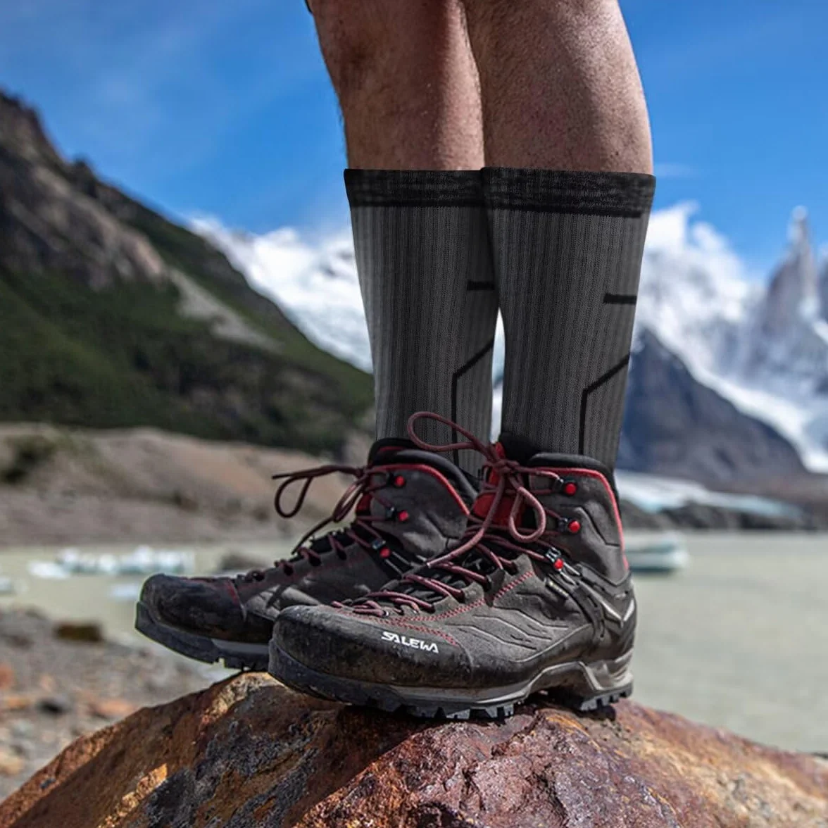 Circorld Skarpety trekkingowe dla mężczyzn i kobiet, oddychające, bawełniane, sportowe, zapobiegające powstawaniu pęcherzy, skarpety trekkingowe do biegania, tenisa, skarpety robocze, 3 pary