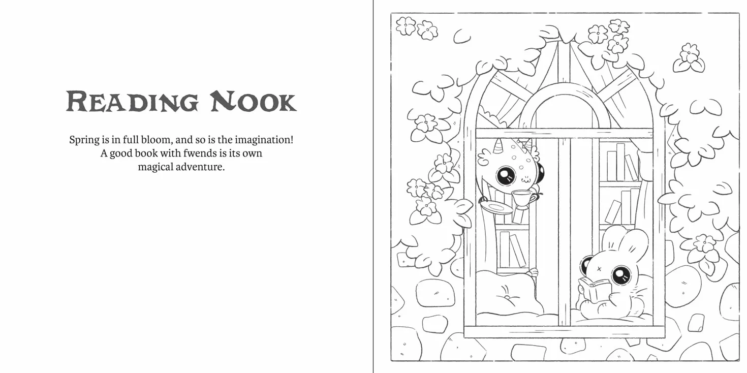 Bunnehs and Dwagons: Magical Kingdoms Cost Colouring: Hygge Colouring In Scenes with Kawaii Characters