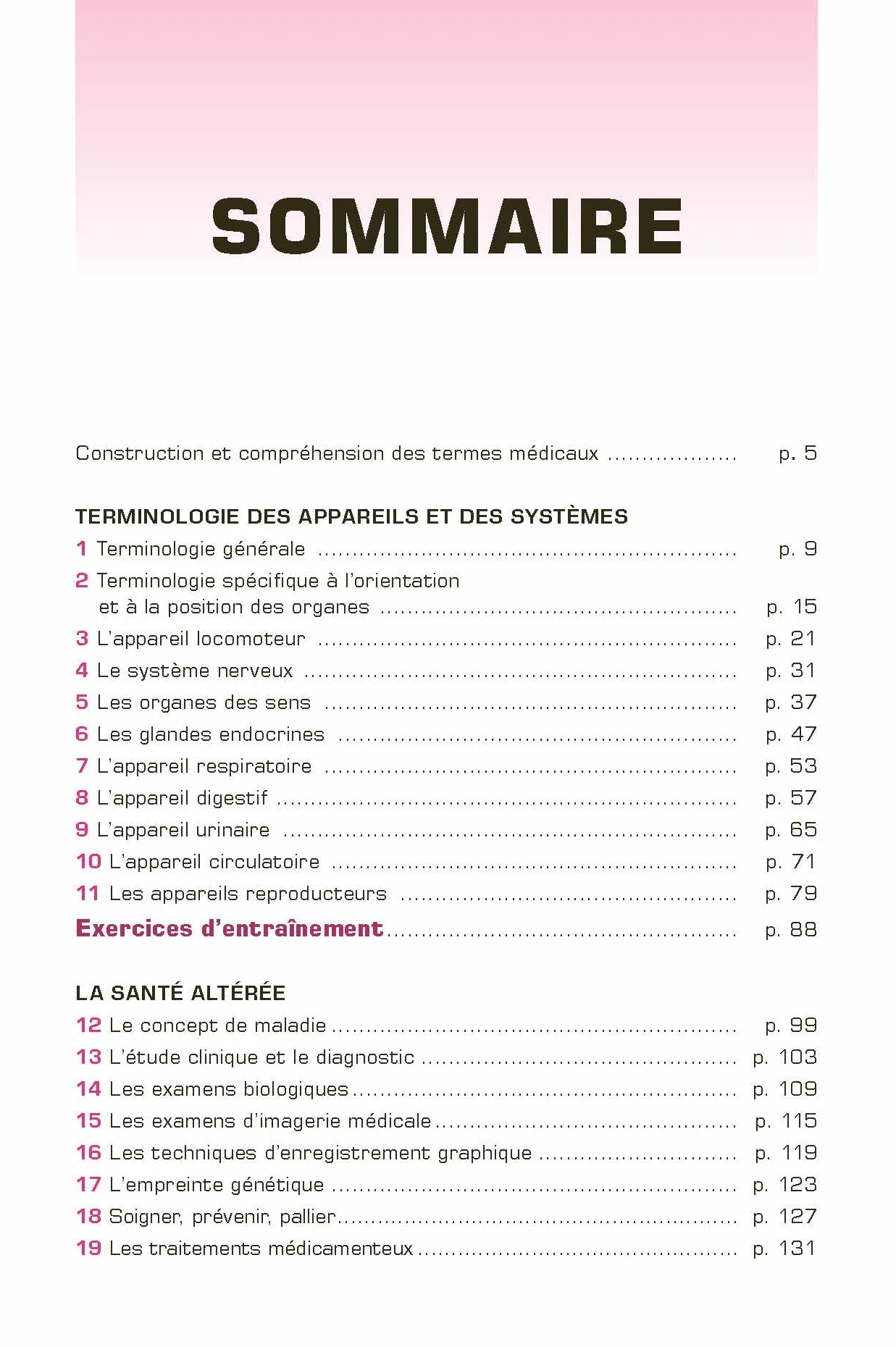 Terminologie médicale et physiopathologie - Ouvrage de référence