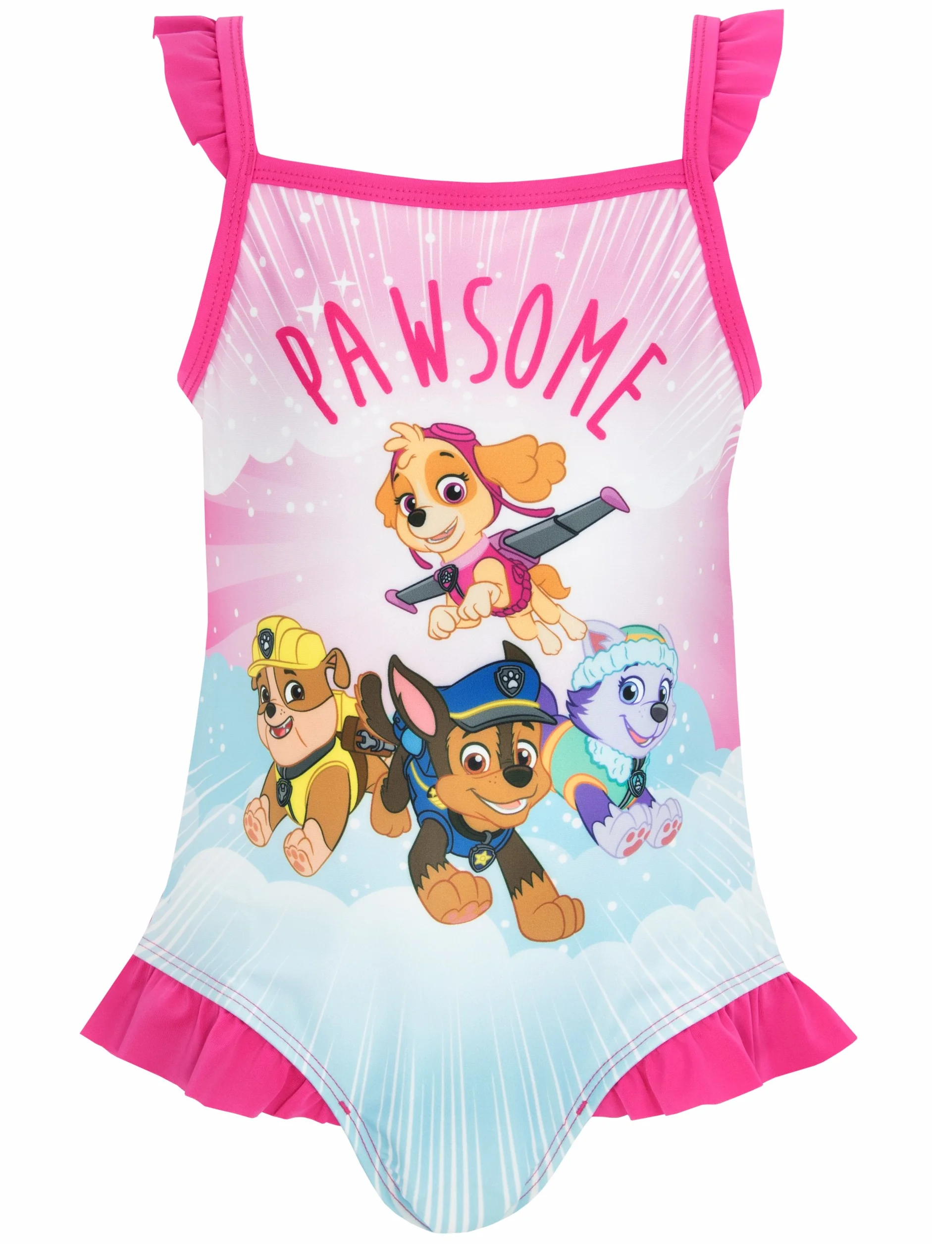 PAW PATROL Dziewczęcy kostium kąpielowy Skye, Rubble, Everest, Chase kostium kąpielowy dla dzieci