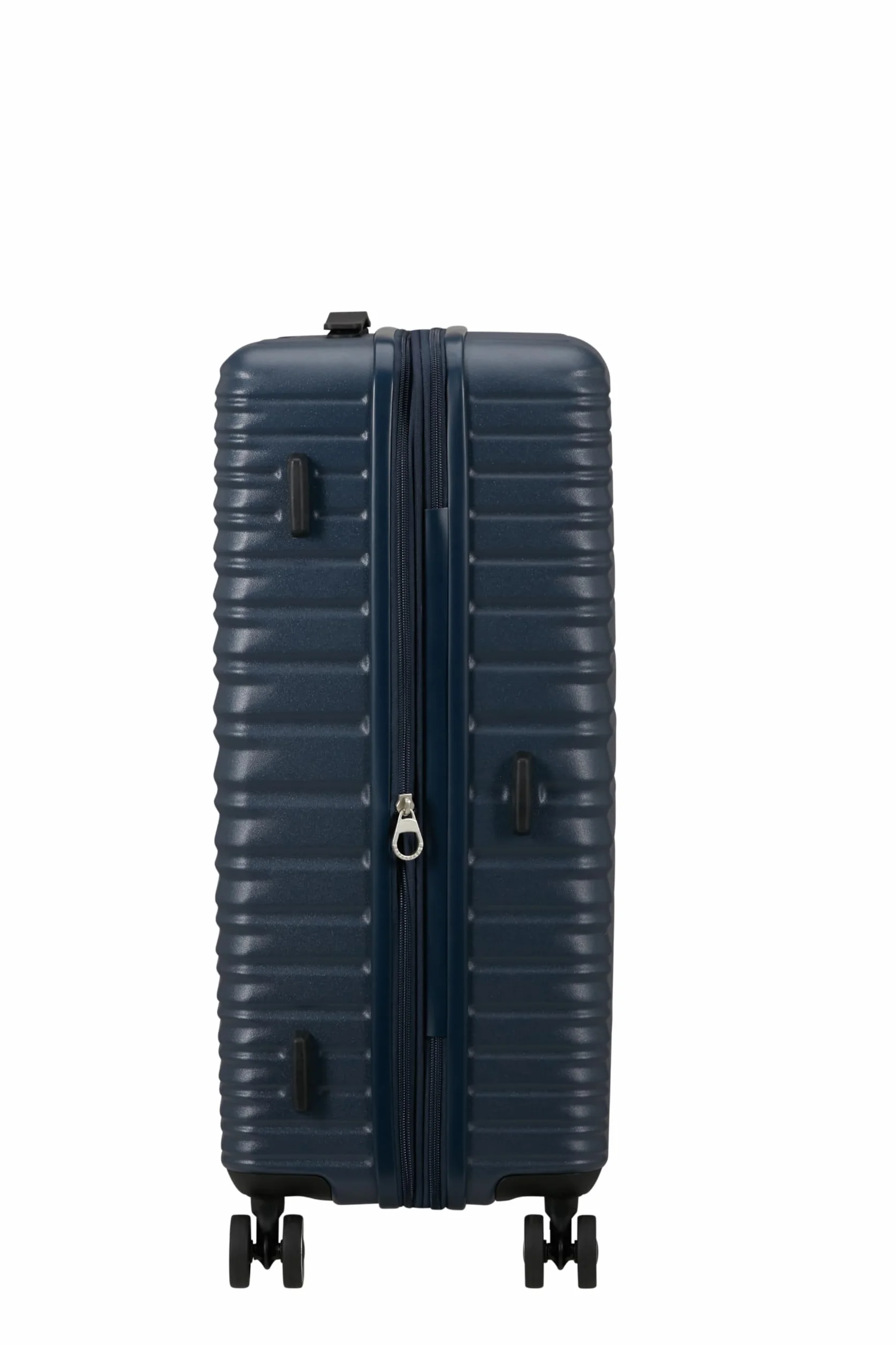 American Tourister Aerotech - 3-częściowy zestaw bagażowy z twardą skorupą (do przenoszenia, średni, duży) rozszerzalny zestaw wózków z zamkiem TSA - niebieski (metaliczny granat)