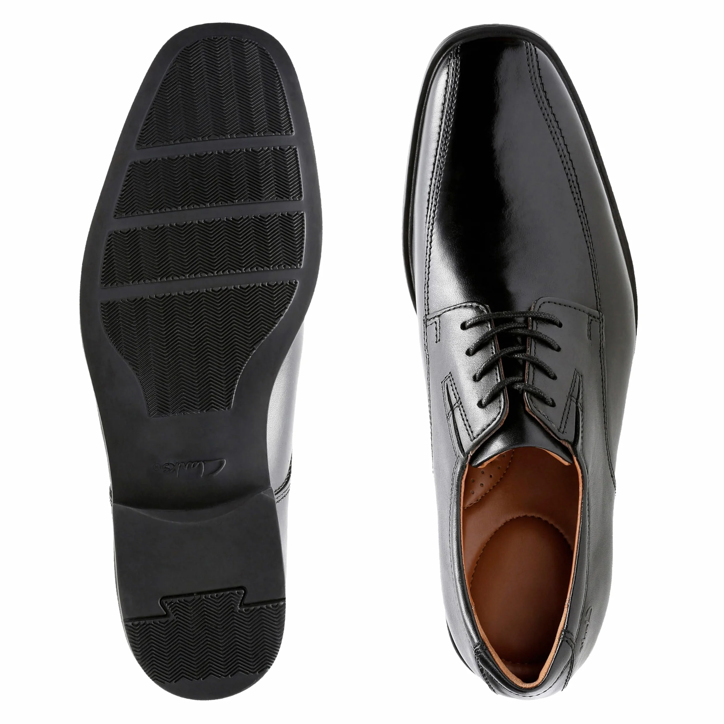 Clarks Tilden Walk Mens Black Leather, 8.5