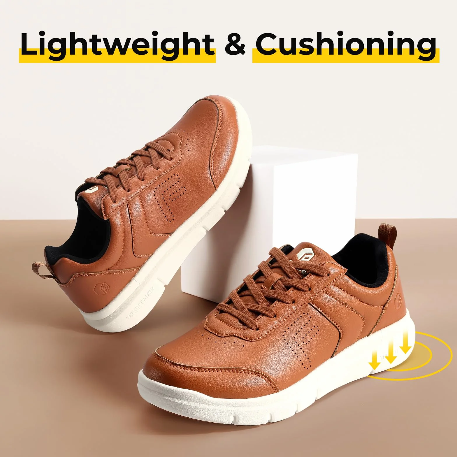 Fitville Extra Wide Buty Codzienne Męskie Super Miękkie Skórzane Trampki Sportowe Klasyczne Buty Sportowe Biznesowe Buty Sportowe Na Co Dzień Oddychające Buty Do Chodzenia