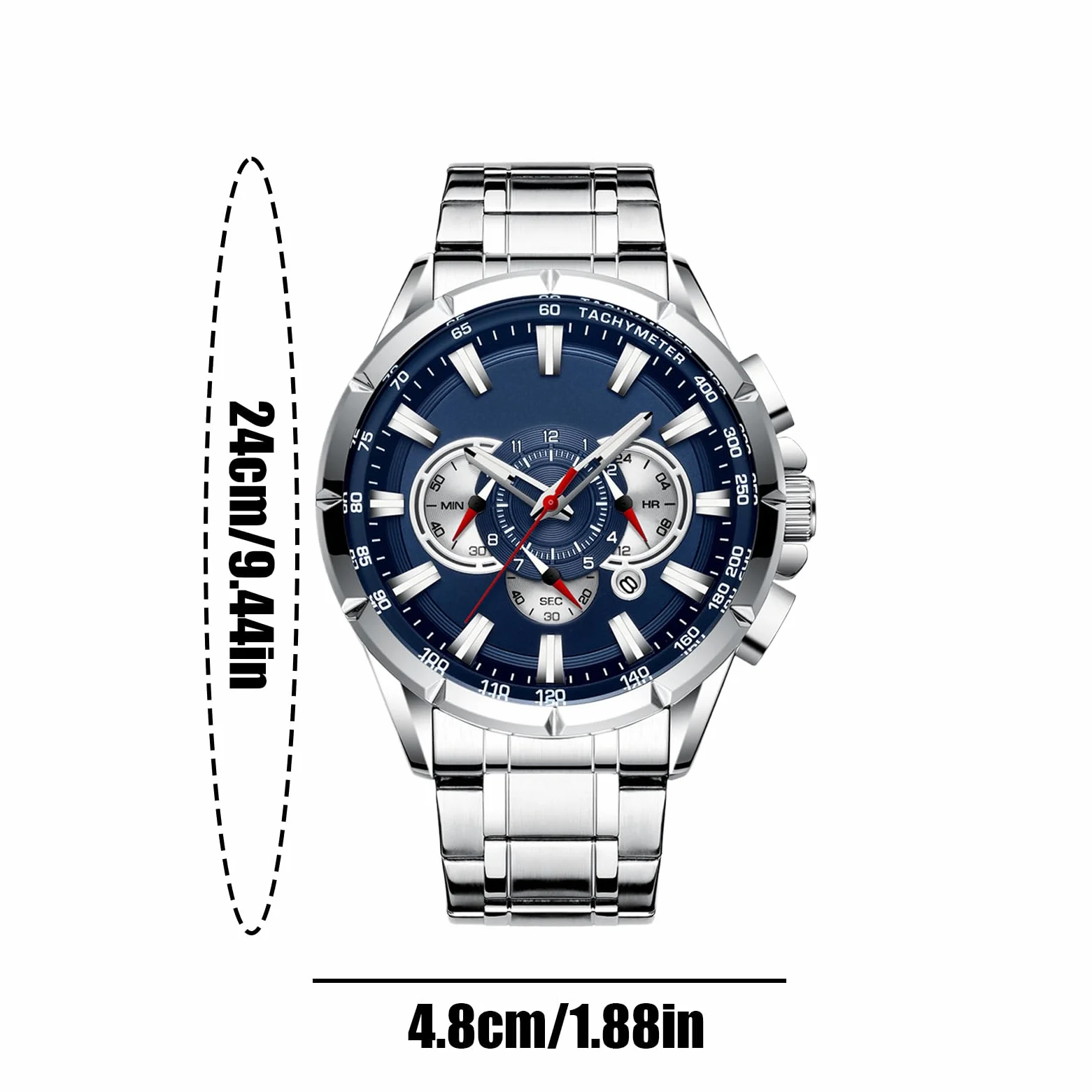 Generisch Biznesowy zegarek, zegarek chronografowy, męski, elegancki, mechaniczny, stylowy, klasyczny pasek na rękę, codzienny dodatek dla profesjonalistów, nauczycieli, pracowników, formalnego attire