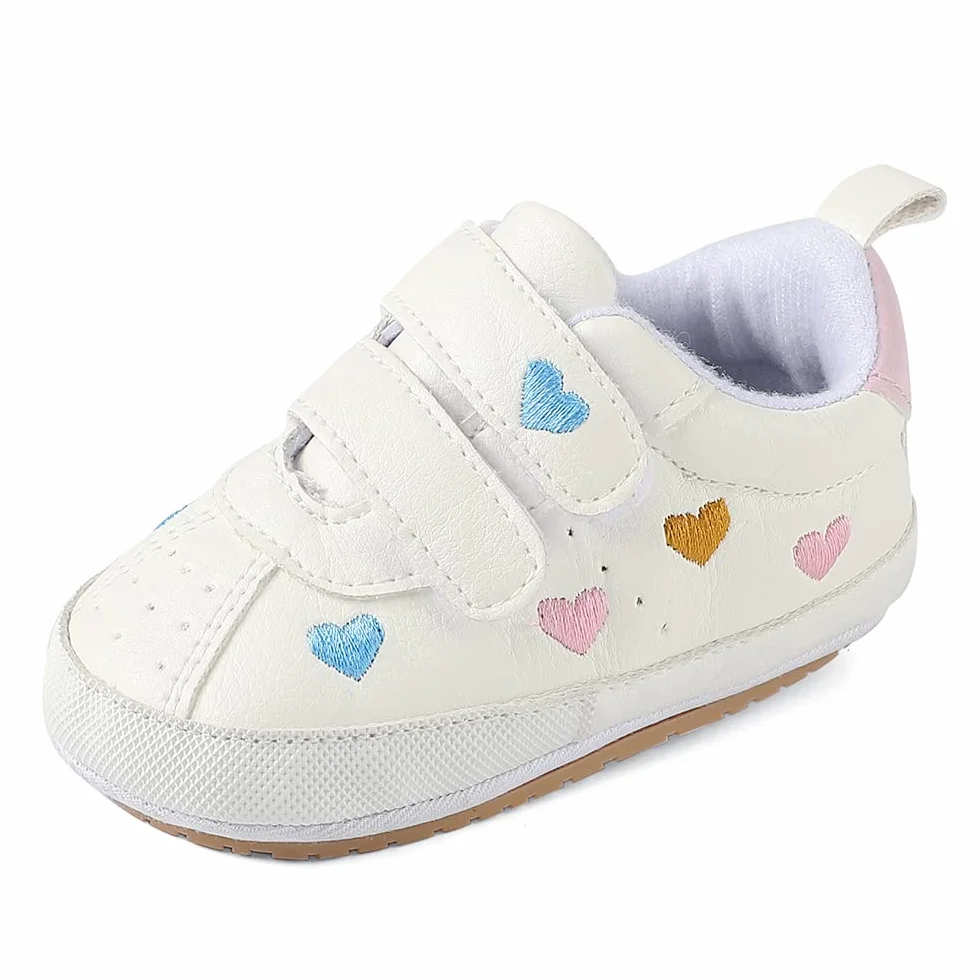 MK MATT KEELY Buty dla niemowląt miękkie skórzane buty pierwsze kroki dziewczynka z miękkimi podeszwami antypoślizgowe 0-18 miesięcy, Wielobarwny, 6-12 mesi