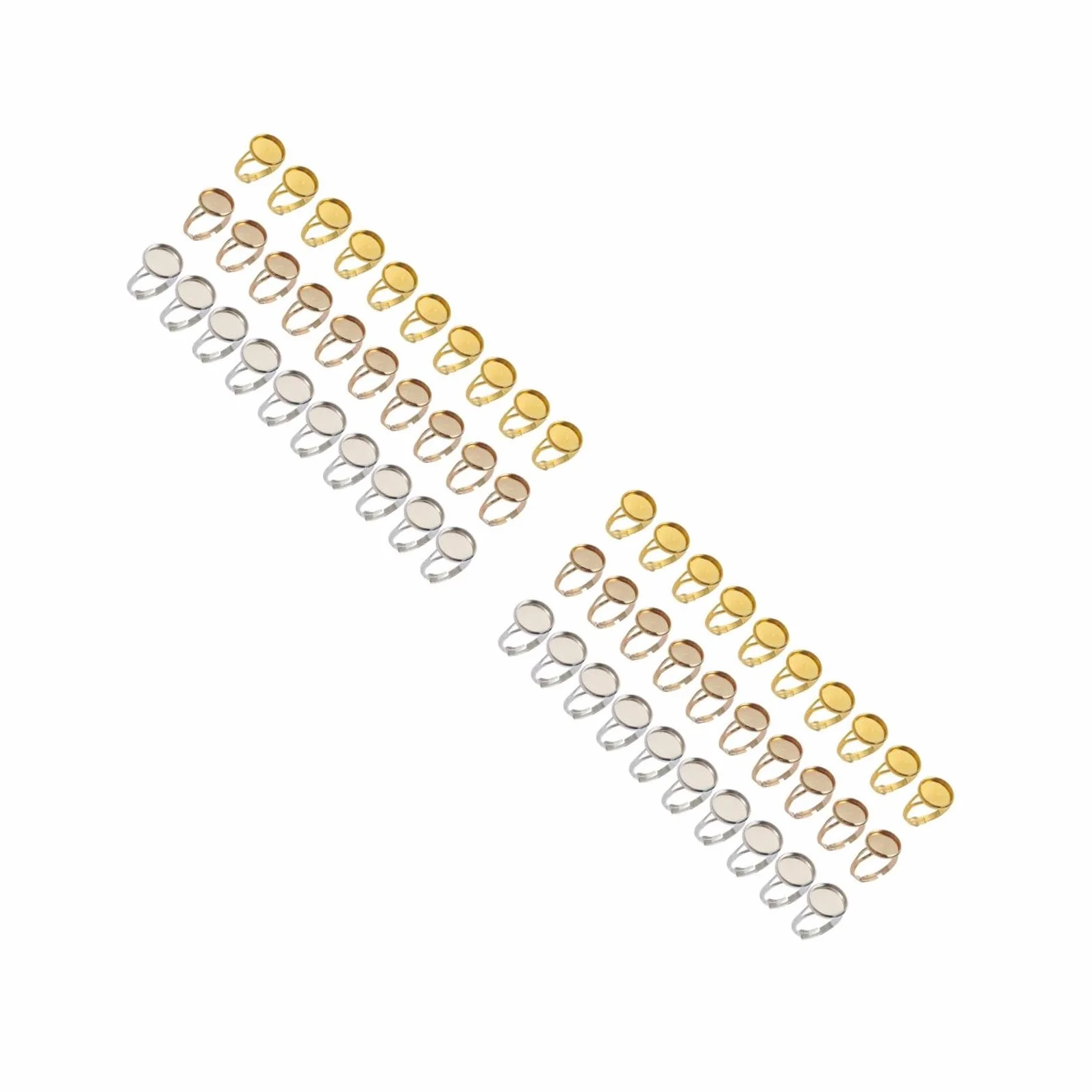 NUOBESTY 60 Szt Podstawa pierścienia modna biżuteria dla kobiet damskie pierścionki ze stali nierdzewnej pierścienie dekoracje pierścionek z biżuterią DIY wkładka pierścień nastawny baza