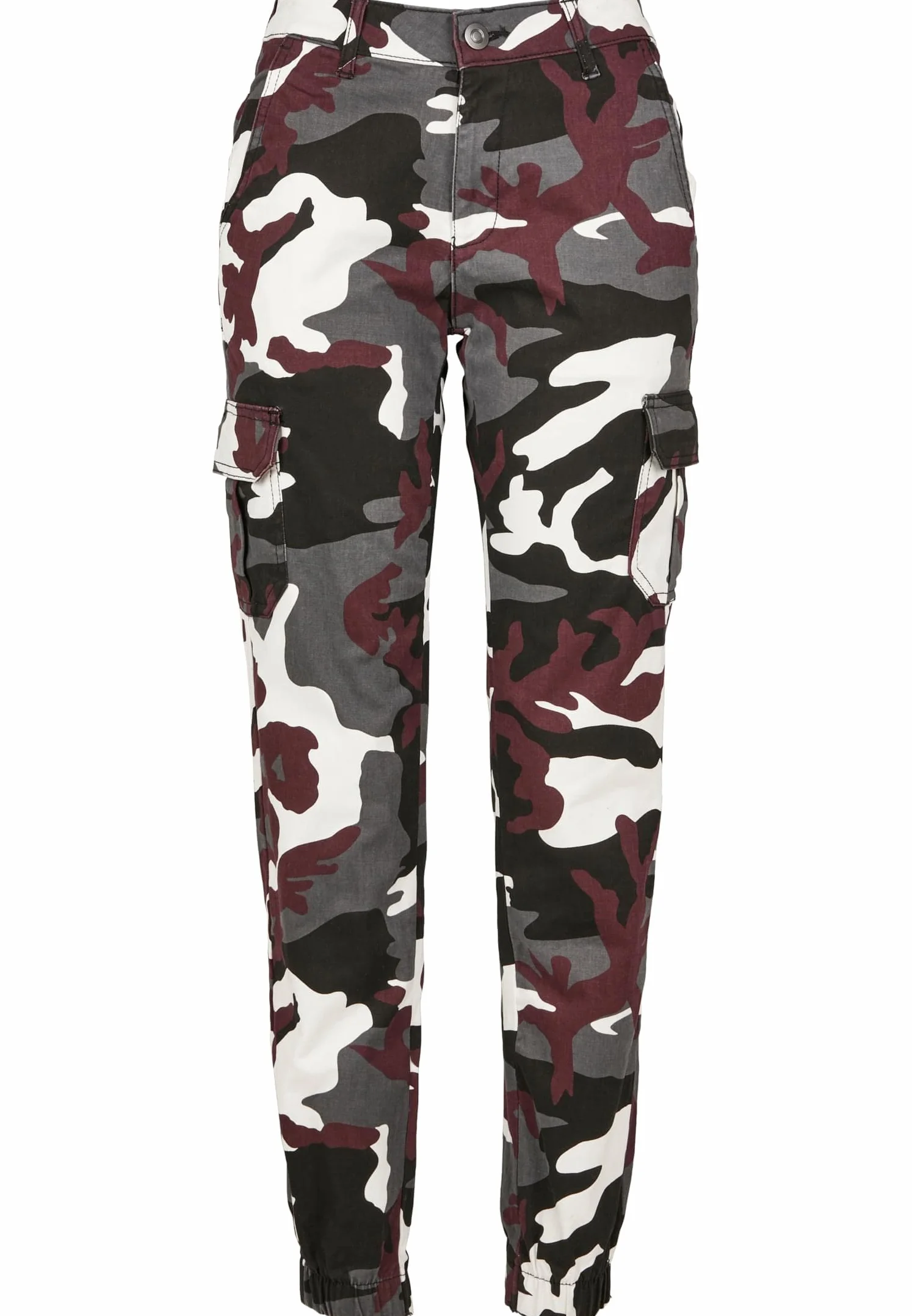 Urban Classics Ladies High Waist Camo Cargo Pants - Spodnie Kobiety