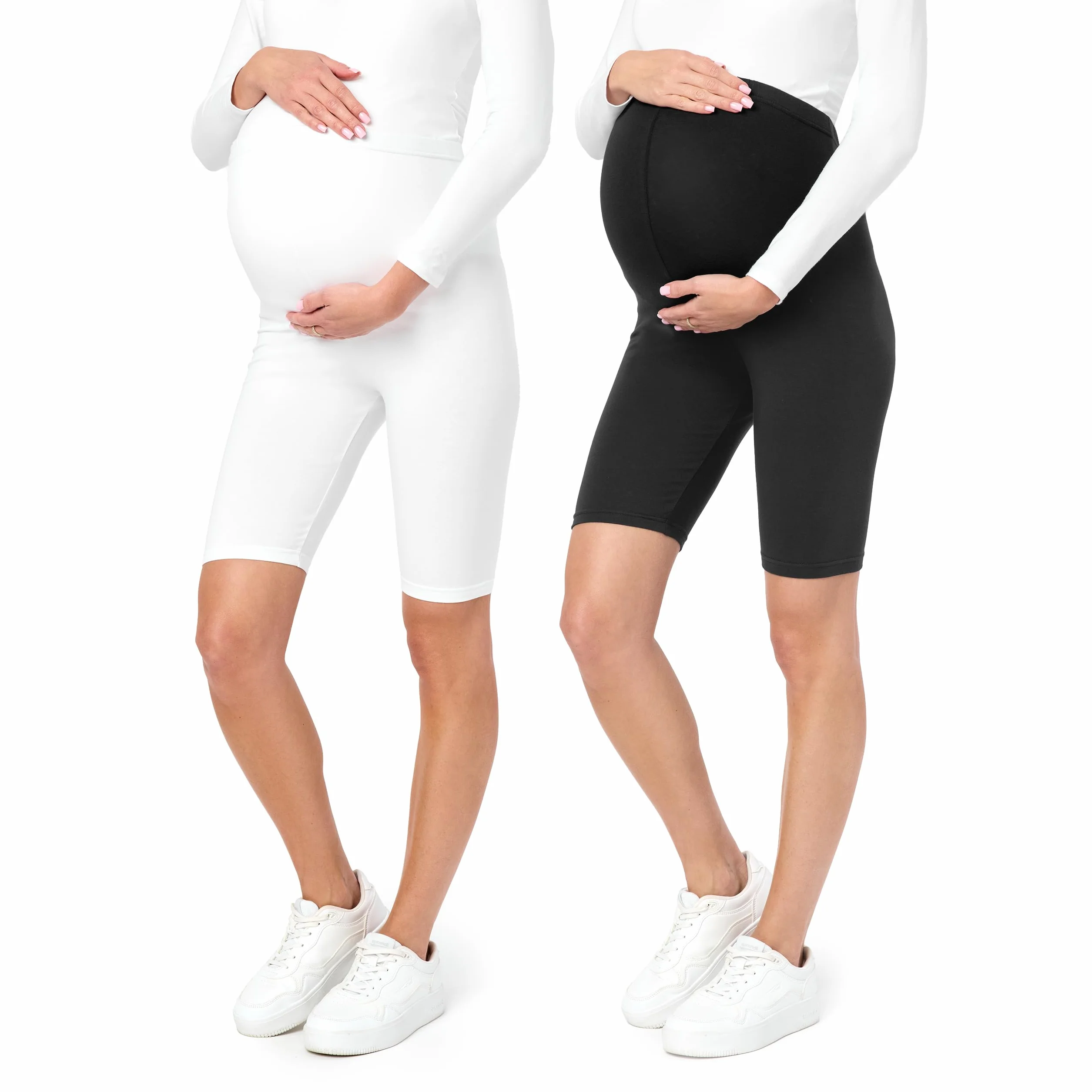 Be Mammy Krótkie Bawełniane Legginsy Ciążowe Dwupak BE20-228