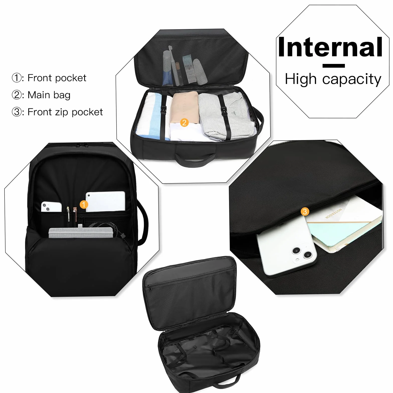 Kono Torba kabinowa 55 x 35 x 20 cm bagaż podręczny plecak podróżny torba na ramię 38 l bagaż podręczny