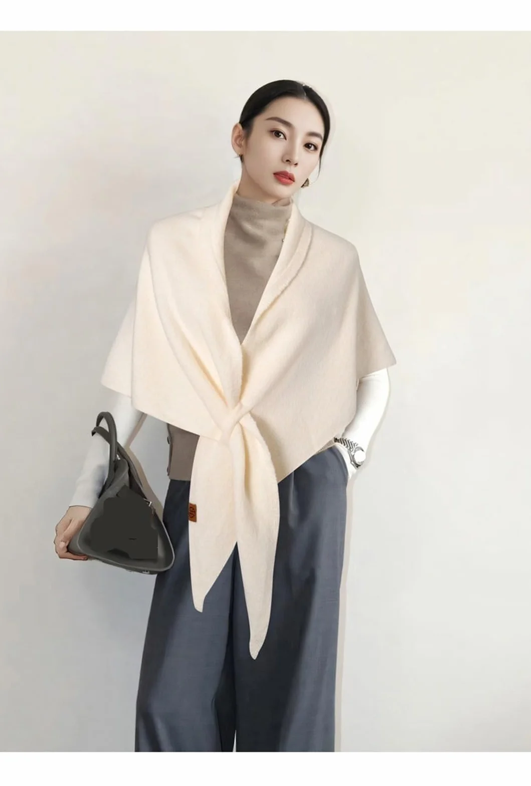 Murou Fashion Shawl, Pashmina Shawl Wraps for Women Cardigan Cape Wool Cashmere Sweater Triangle Scarf