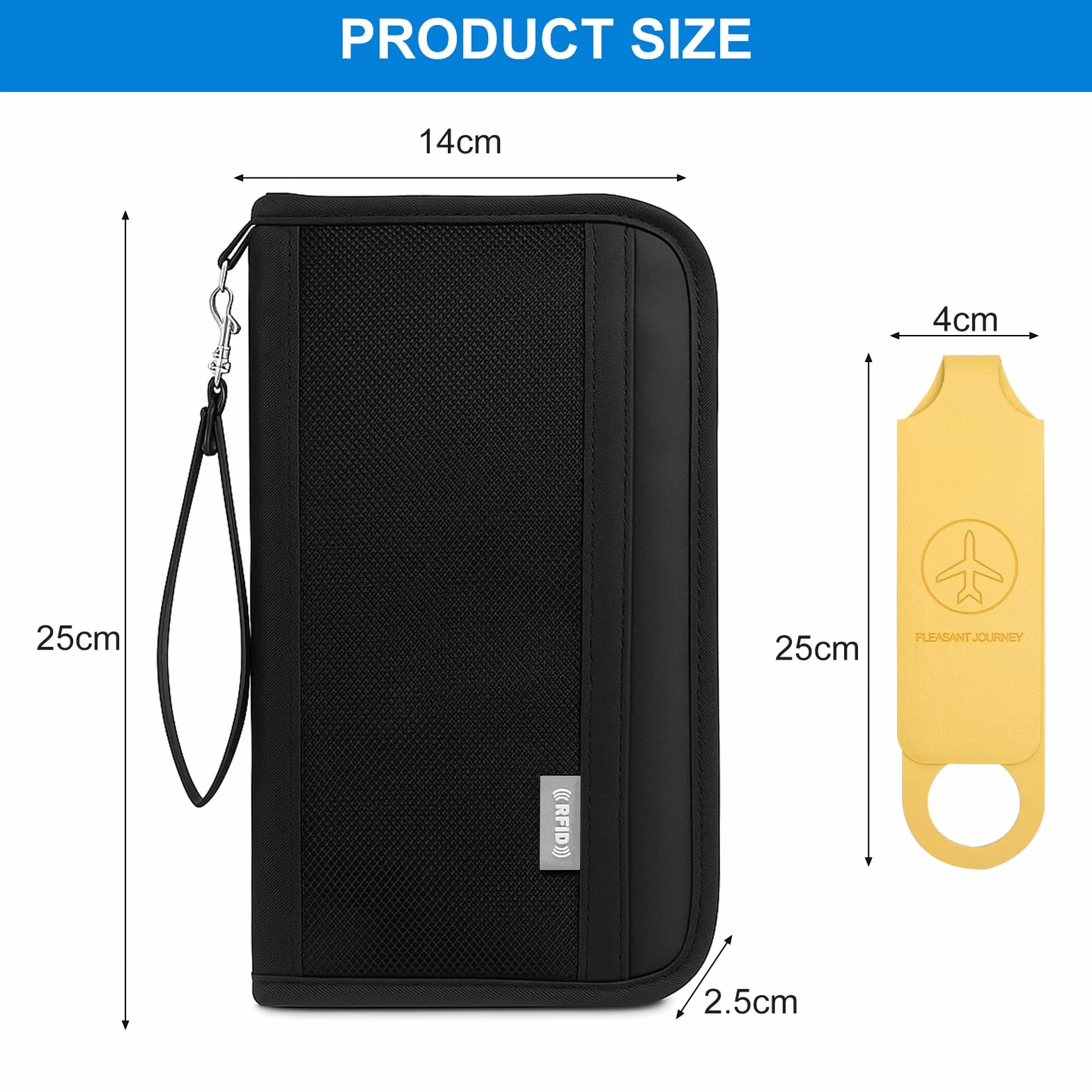 Organizer na paszport z zawieszką bagażową, etui na paszport z blokadą RFID, organizer na dokumenty podróżne, przenośne etui na paszport, etui na dowód osobisty dla kobiet i mężczyzn