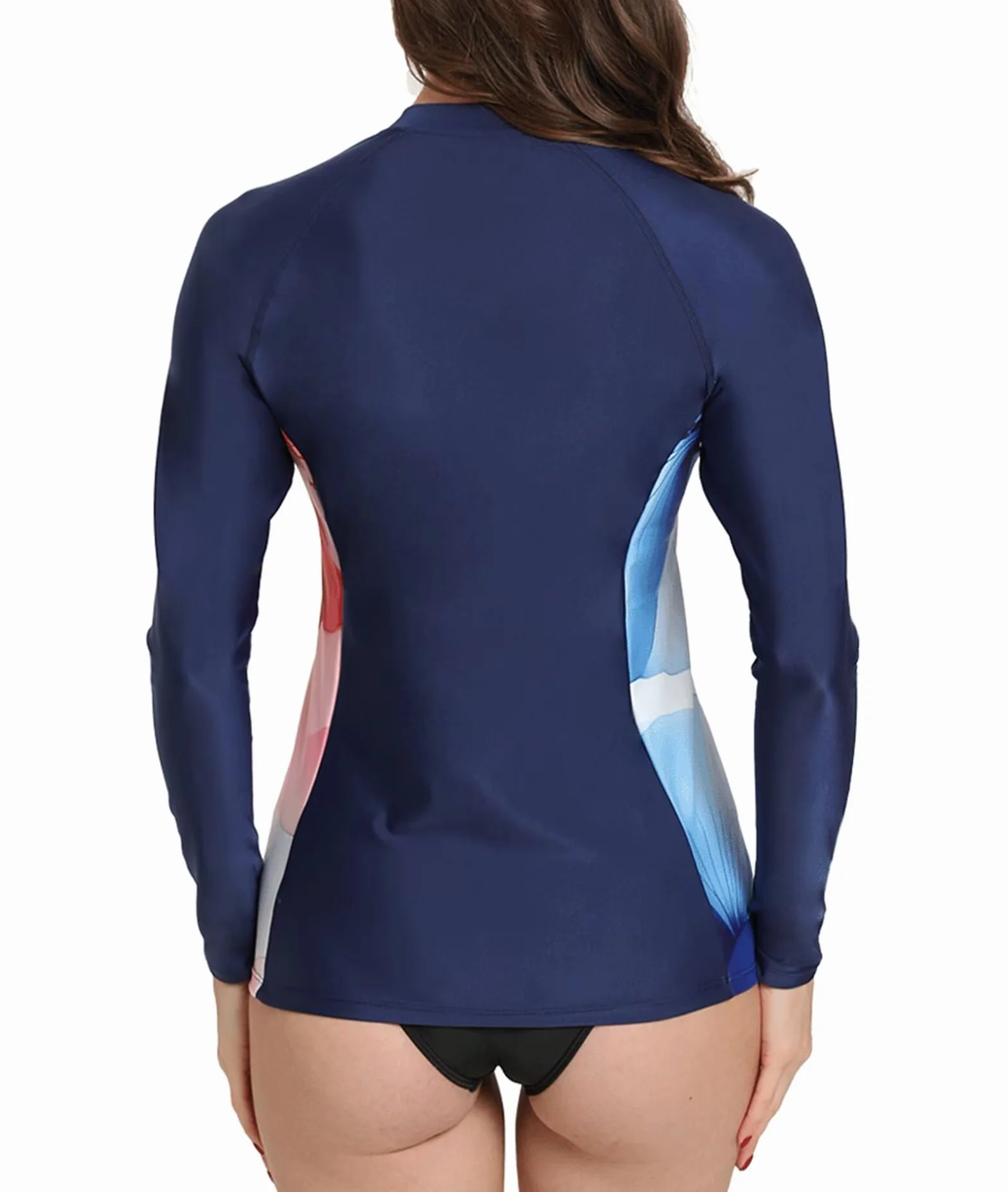 Damska koszulka UV Full Zip z długim rękawem Rashguard szybkoschnąca ochrona przed słońcem UPF50+ Surf pływanie moda kąpielowa