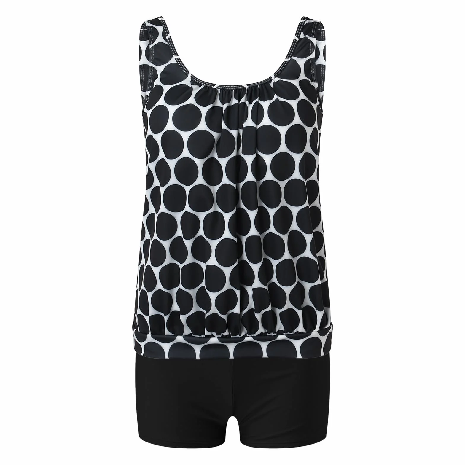 Generisch Tankini damski dwuczęściowy kostium kąpielowy, duże rozmiary, wysoka talia, tankini, zestaw, elegancki letni strój kąpielowy, plaża, dwuczęściowy, z górną częścią i szortami kąpielowymi