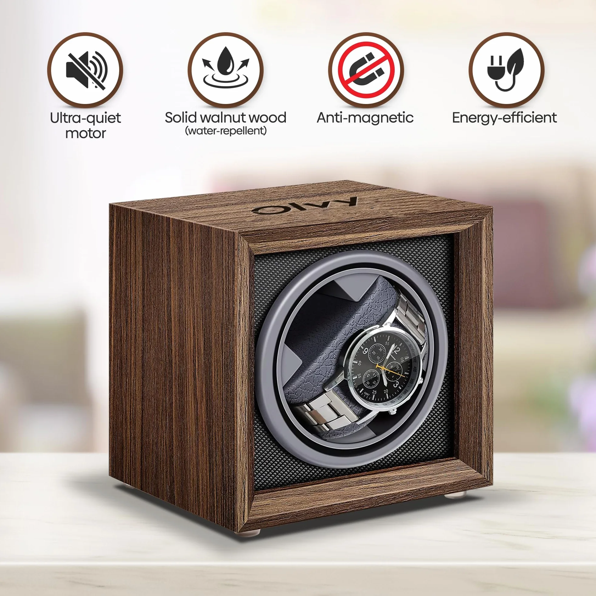 Olvy Rotomat do zegarków automatycznych, Wyjątkowo cichy silnik, Watch Winder, Automatyczne pudełko rotomatyczne na zegarki