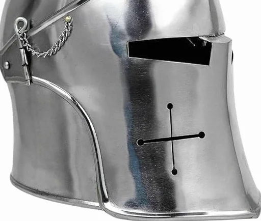 Knights Templar kask Barbuta, średniowieczna pancerz z wizjerem, ze szczotkowanej stali, rustykalny rekwizyt krzyżowca do kostiumów i dekoracji domu