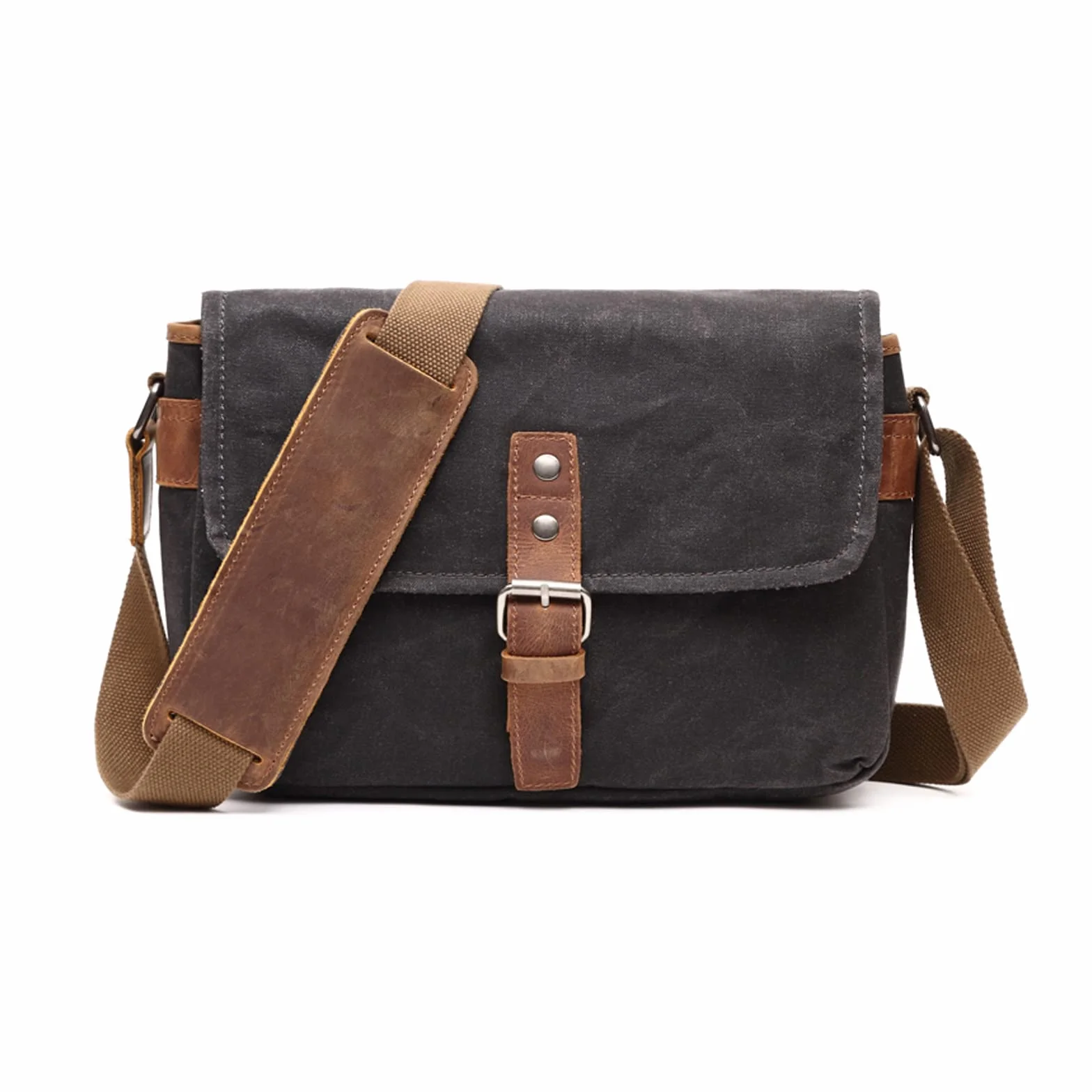 FANDARE Torba na ramię w stylu retro, męska, płótno żaglowe, torba robocza, torba listonoszka, torba na ramię, torba męska do zawieszenia, na podróż, do szkoły, na uczelnię, do pracy, na świeżym