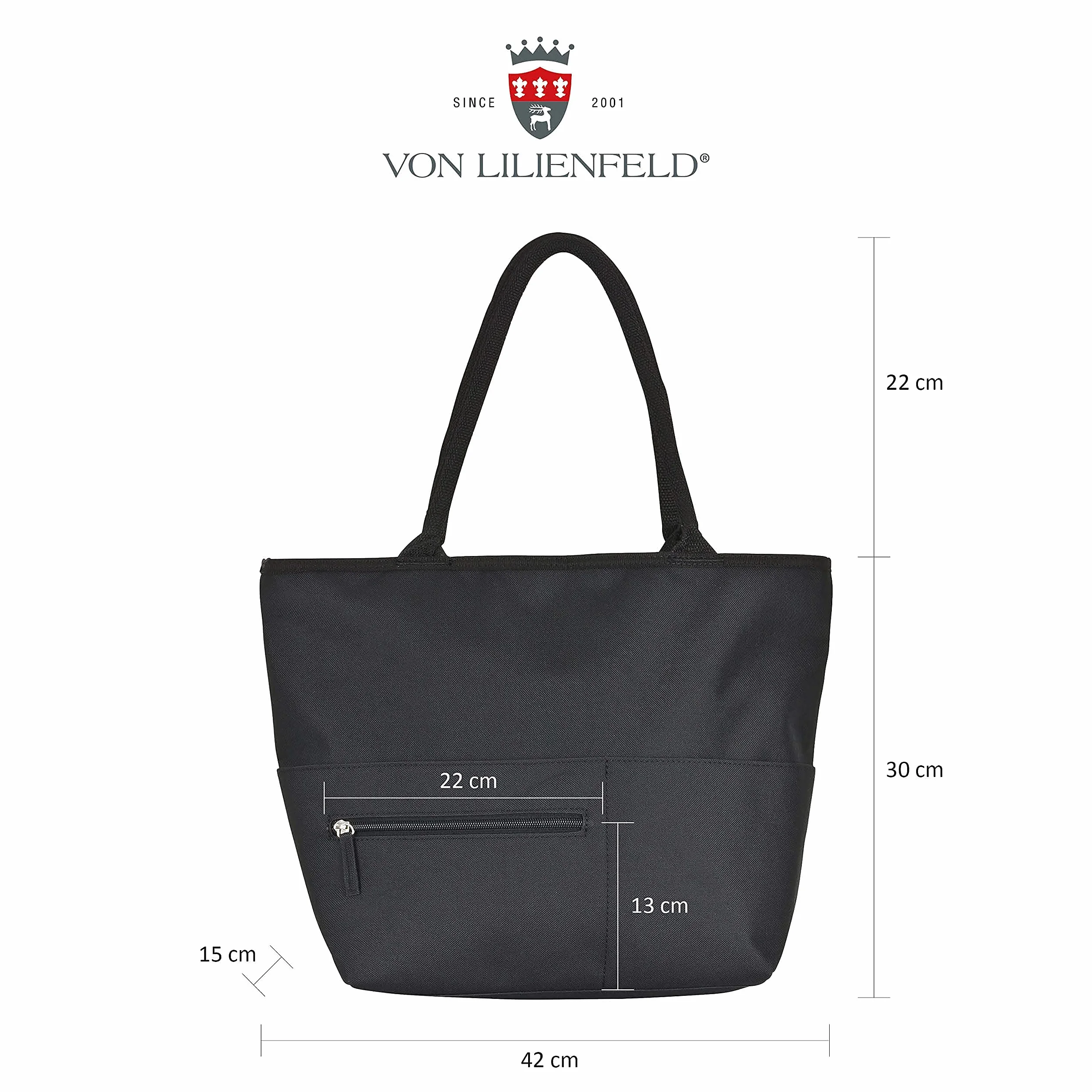 VON LILIENFELD Torebka damska tygrys Motif Shopper Wymiary L42 x H30 x D15 cm Torba plażowa Torba z uchwytem Biuro