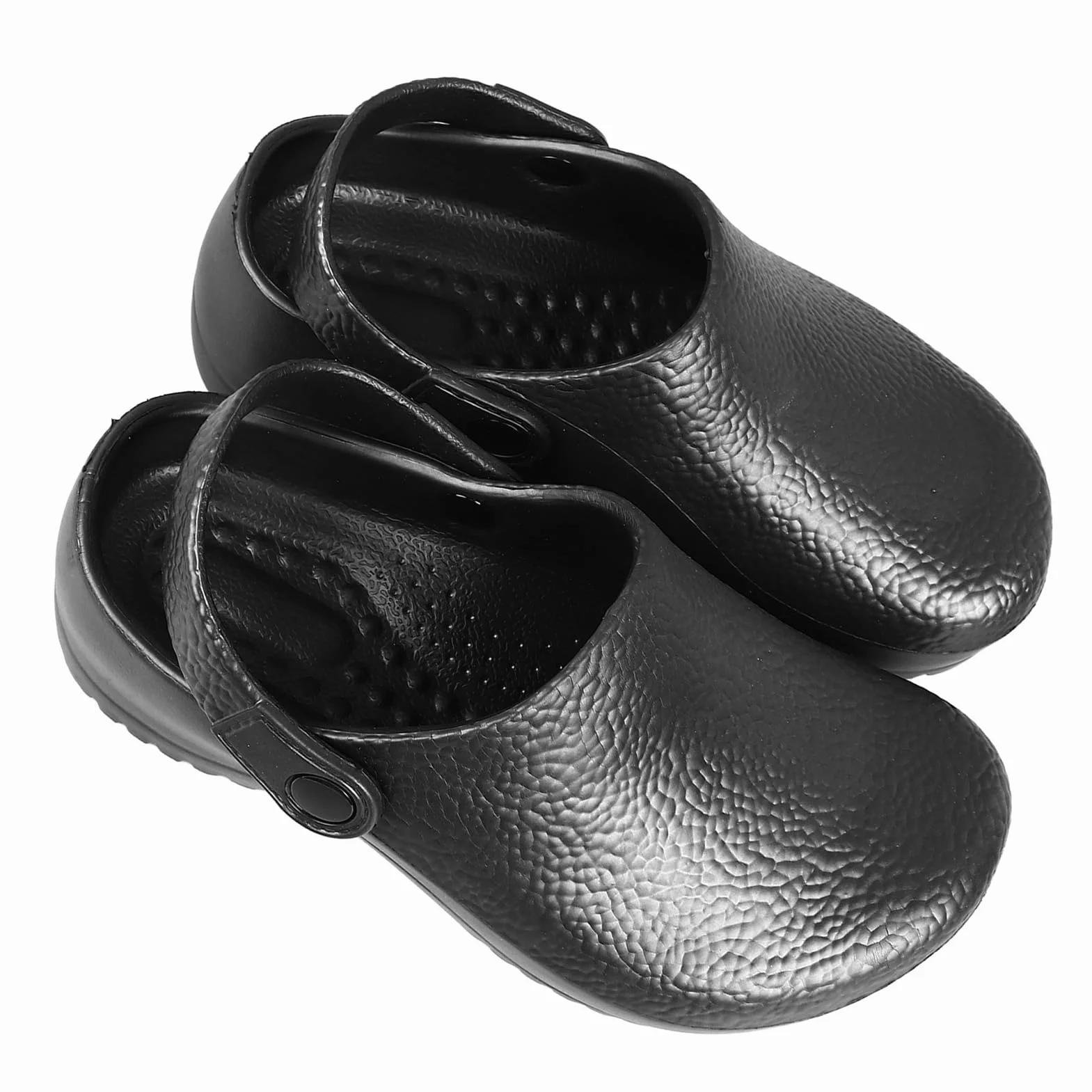 Qcwwy Letnie buty kuchenne, antypoślizgowe, bez pleców, guma EVA, czarne buty robocze dla mężczyzn, oddychające, do kuchni, dla pielęgniarek