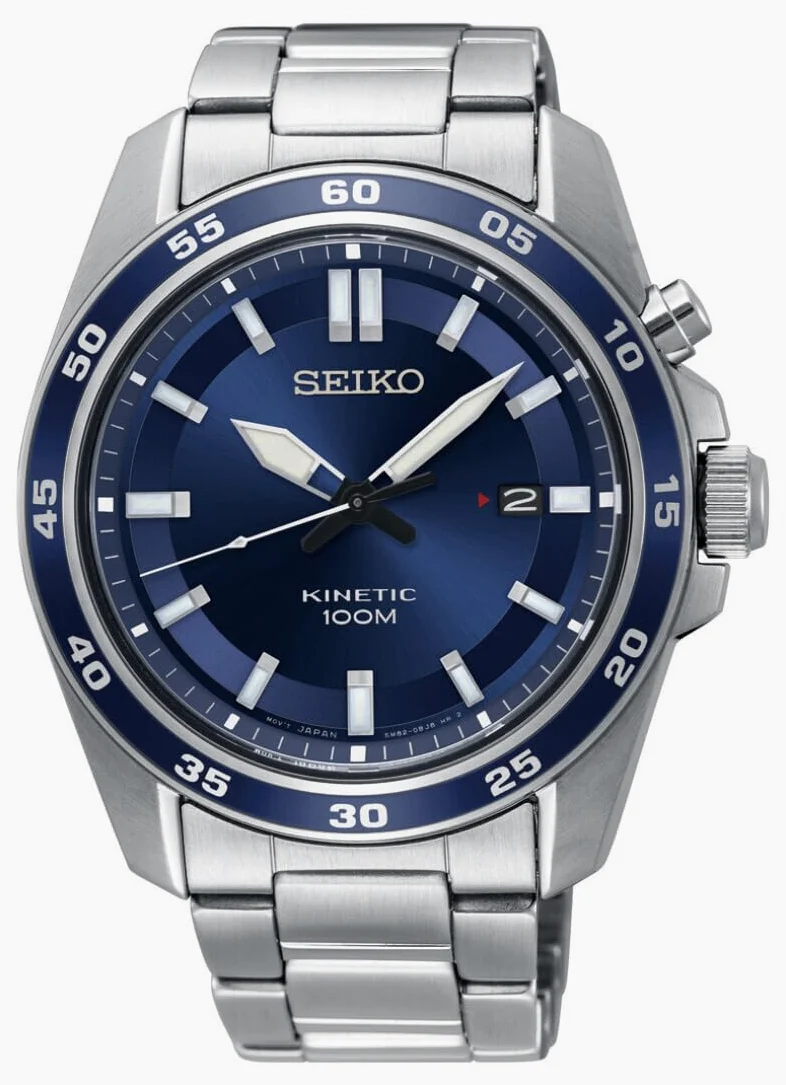 Seiko Herren-Uhr Kinetik Edelstahl mit Edelstahlband