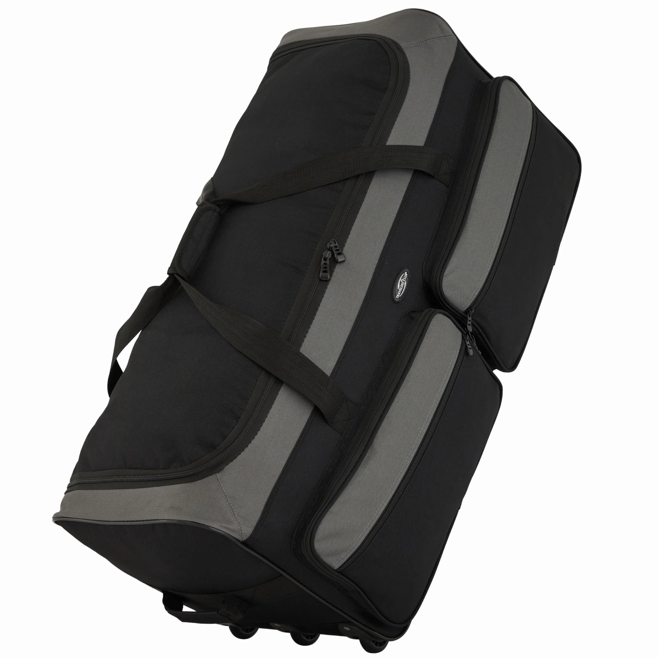 Travelers Club Space Saver, Torba podróżna na kółkach, 91,4 cm, potrójnie składana, 3-kołowa, kolor czarny/szary