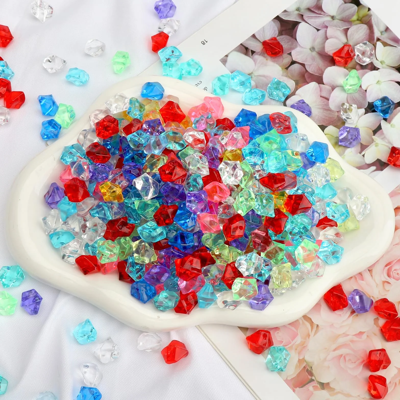 400 sztuk kamieni szlachetnych, akrylowe diamenty, kolorowe kamienie szlachetne do akrylu, diamentów, akrylowych, kamieni szlachetnych, do akwariów, wazonów, dekoracji stołu