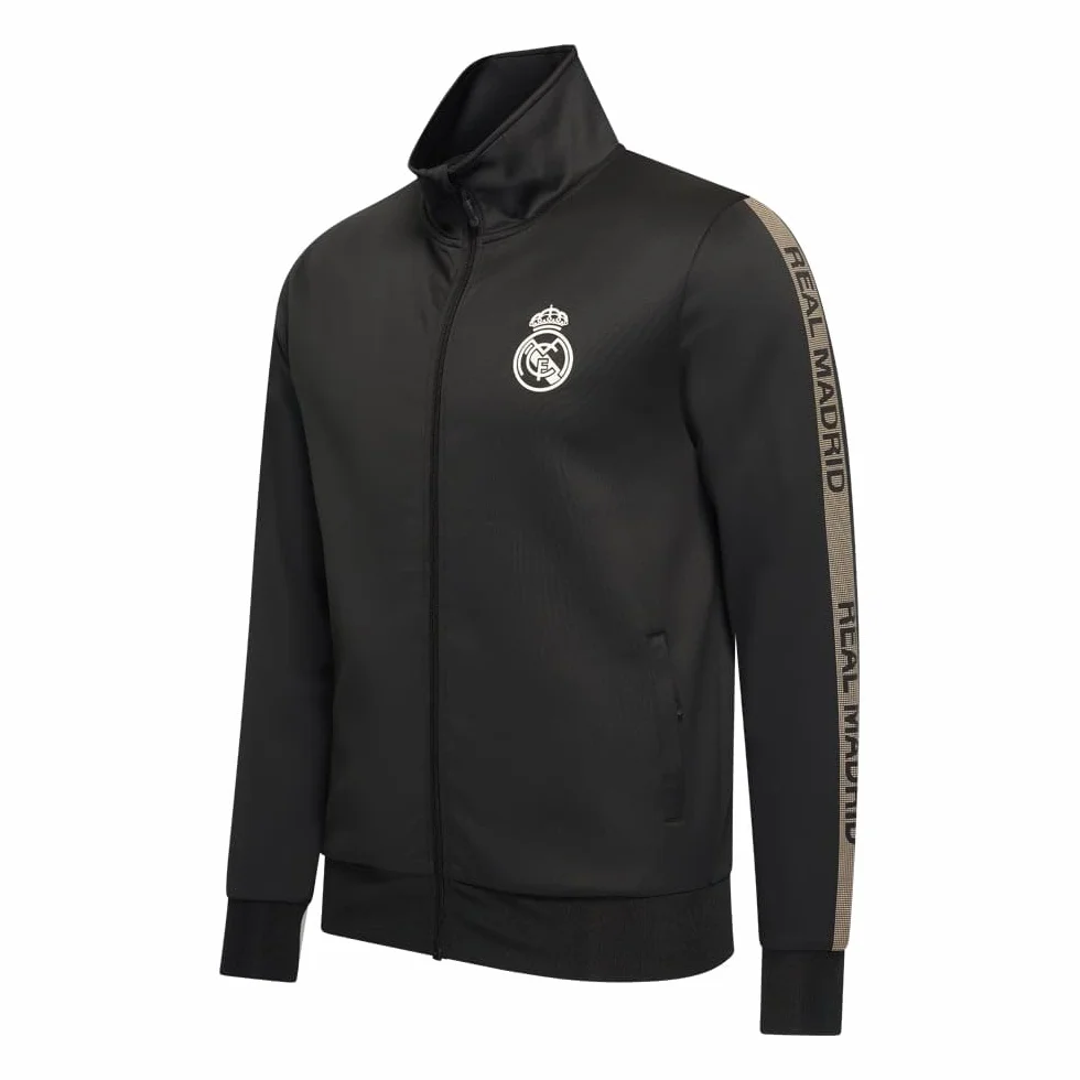 Dres treningowy Real Madrid męski 25/26 - czarny - Rozmiary S do XXL - Dres treningowy Real Madrid - Odzież piłkarska - Produkt oficjalny