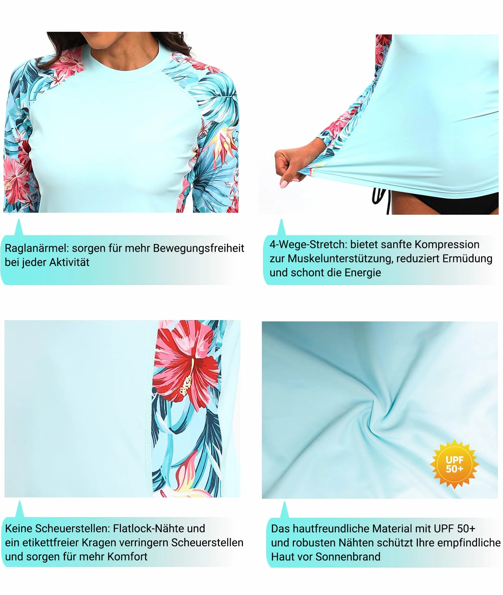 Rash Guard damska koszulka kąpielowa z długim rękawem, ochrona przed słońcem, szybkoschnąca, do pływania, moda kąpielowa