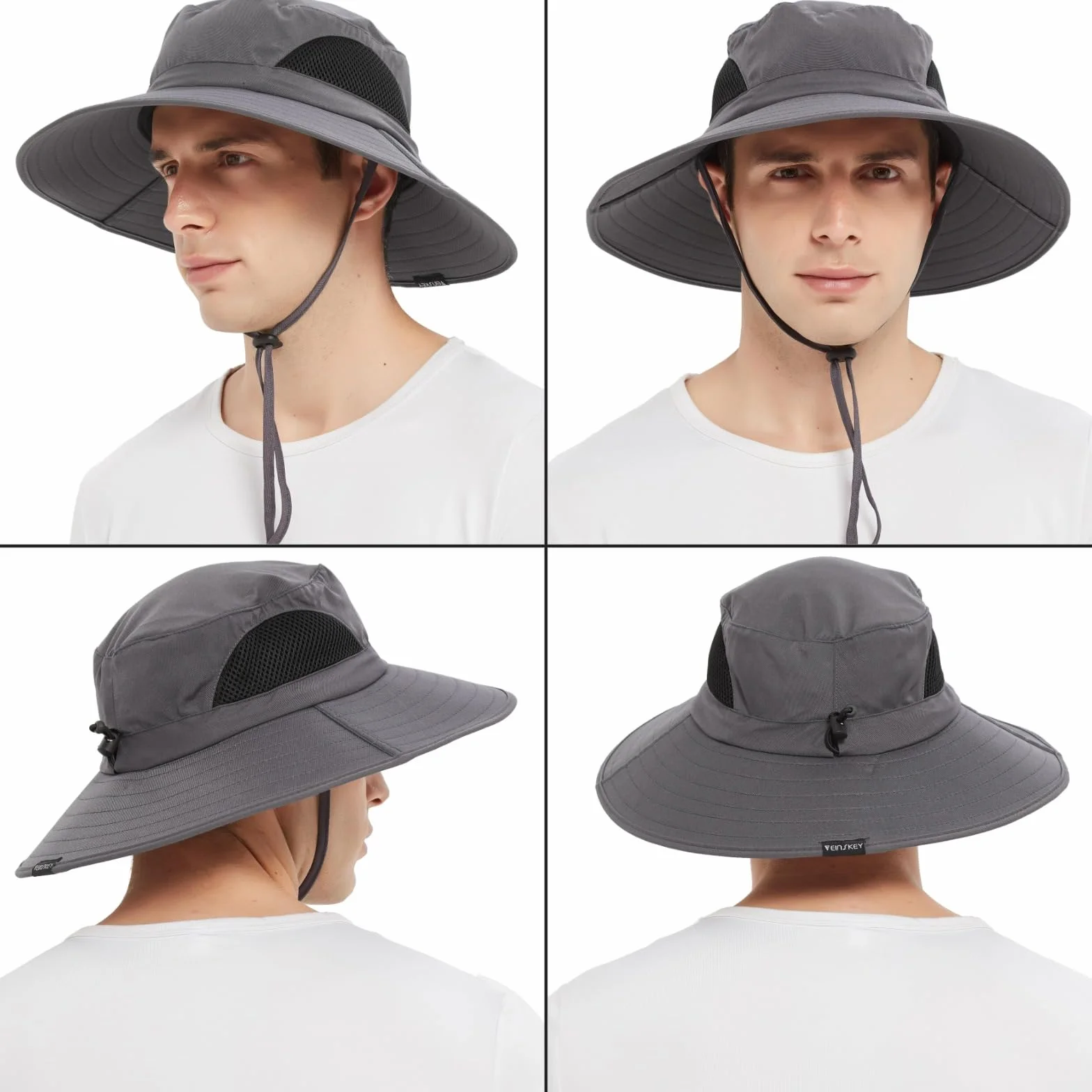 EINSKEY Kapelusz przeciwsłoneczny, z szerokim rondem, ochrona UV UPF 50+, wodoodporny, pakowany, typu bucket, unisex, dla mężczyzn i kobiet, na wędkowanie, wędrówki, plażę, ogród